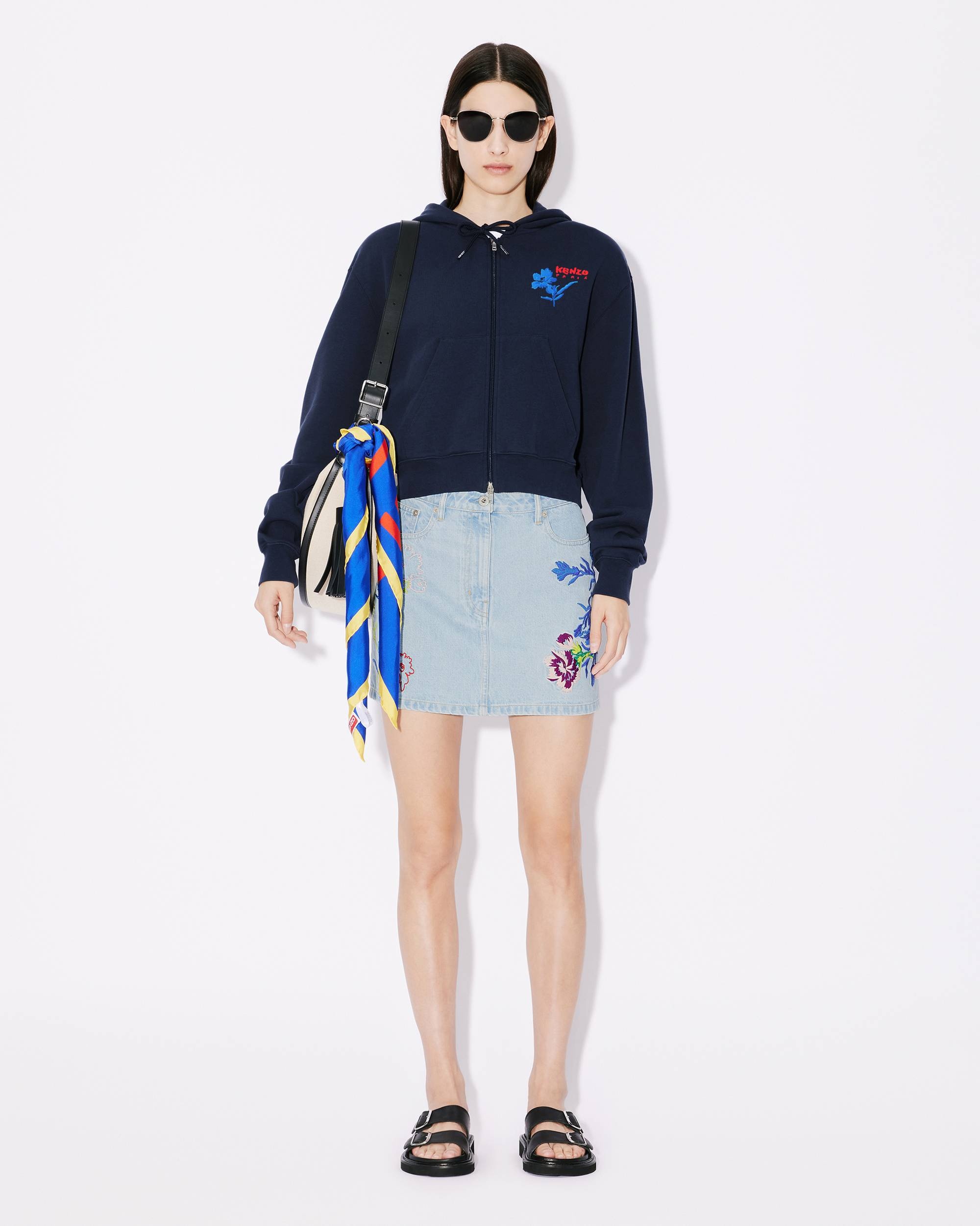 Hooded 'KENZO Drawn Flowers' embroidered sweatshirt - 5