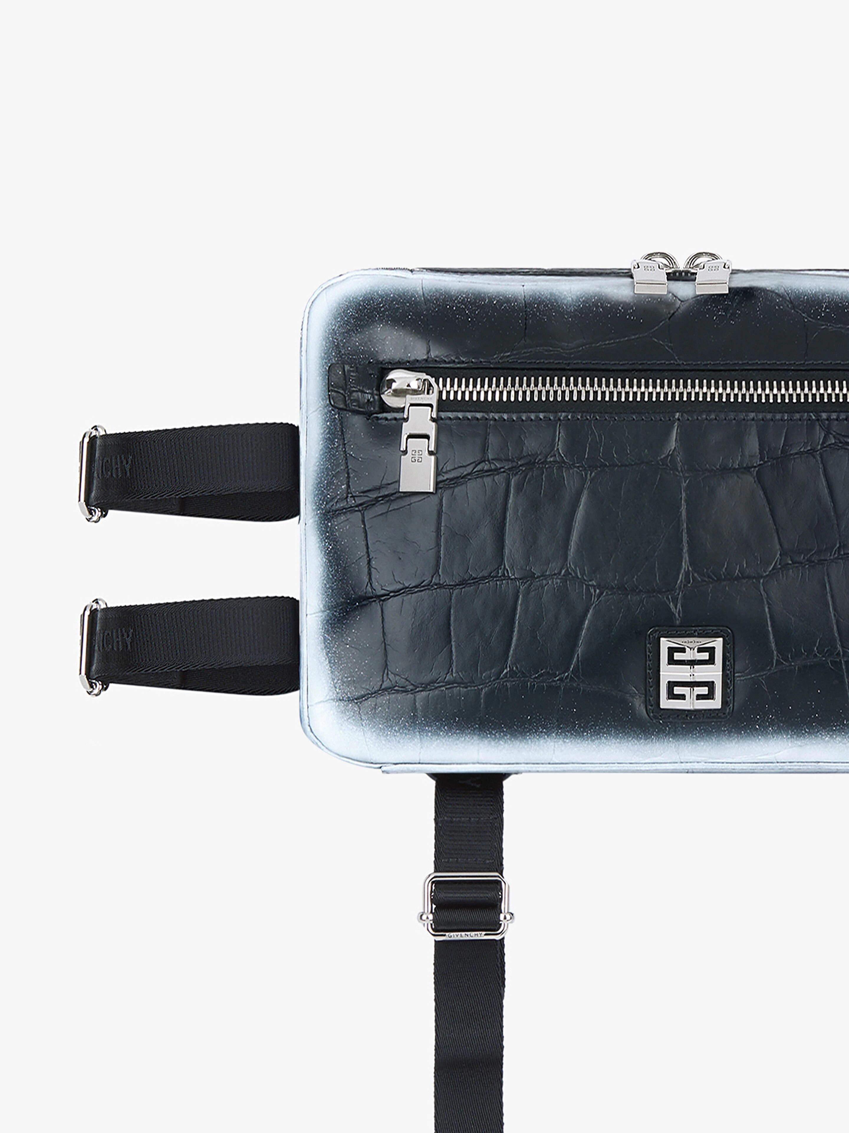 VENTURE BUM BAG IN LEATHER WITH TAG EFFECT PRINTS - 6