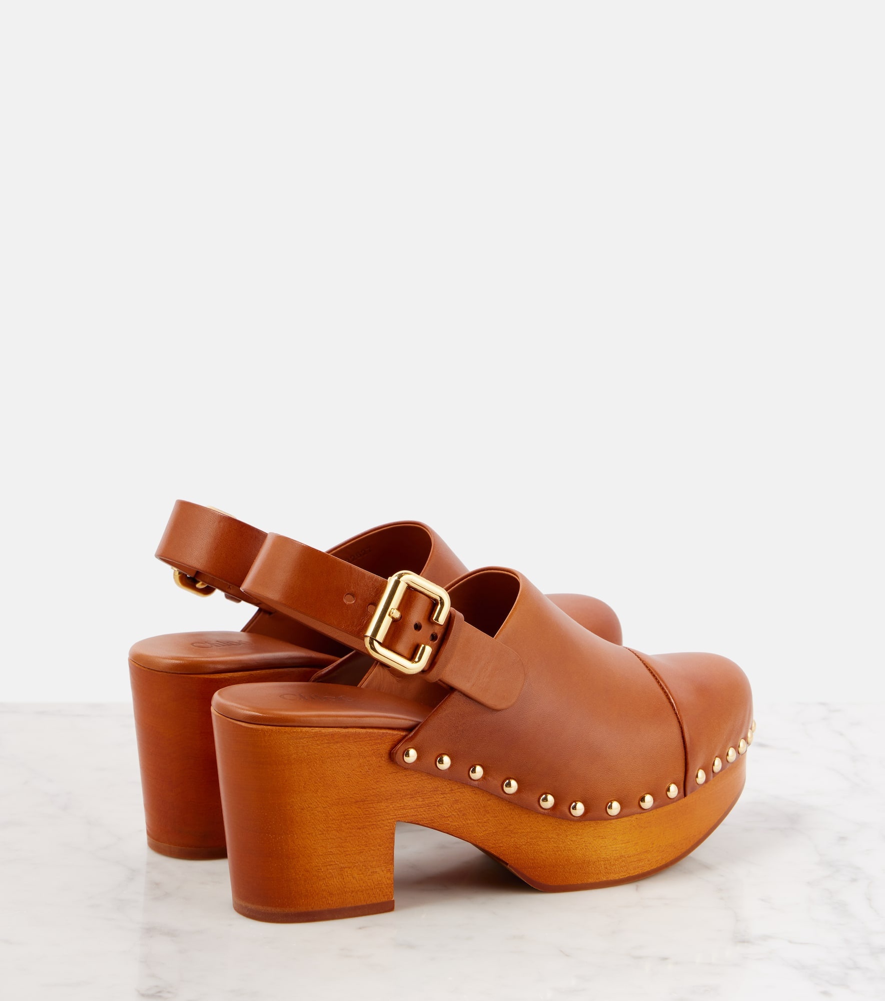 Jeannette leather wedge clogs - 2