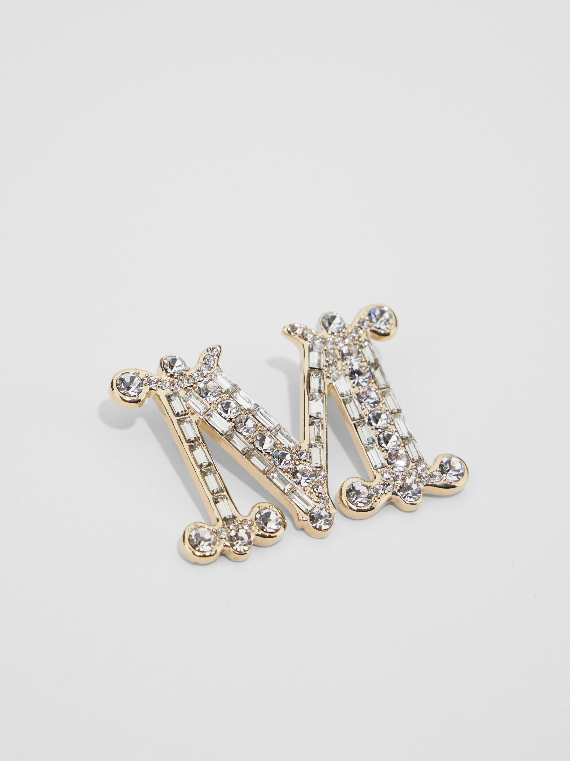 Monogram brooch with crystals - 2