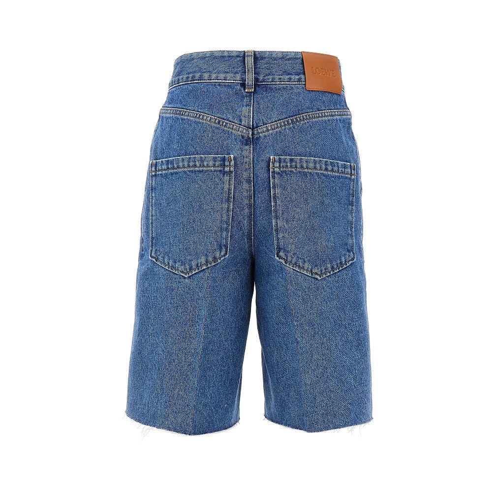 DENIM SHORTS WITH ANAGRAM INLAY - 3