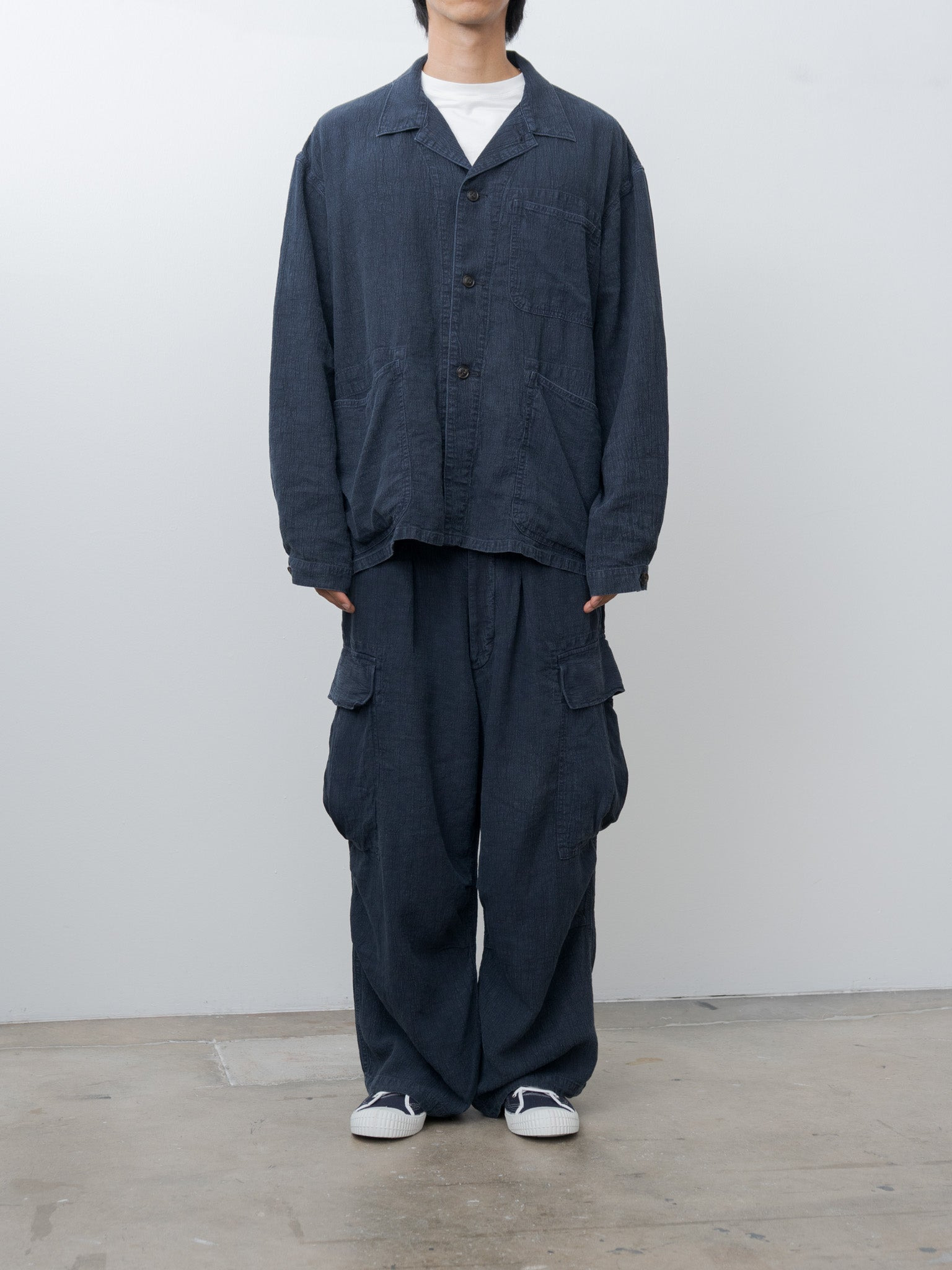 Linen Jungle Fatigue Pants - Navy - 8