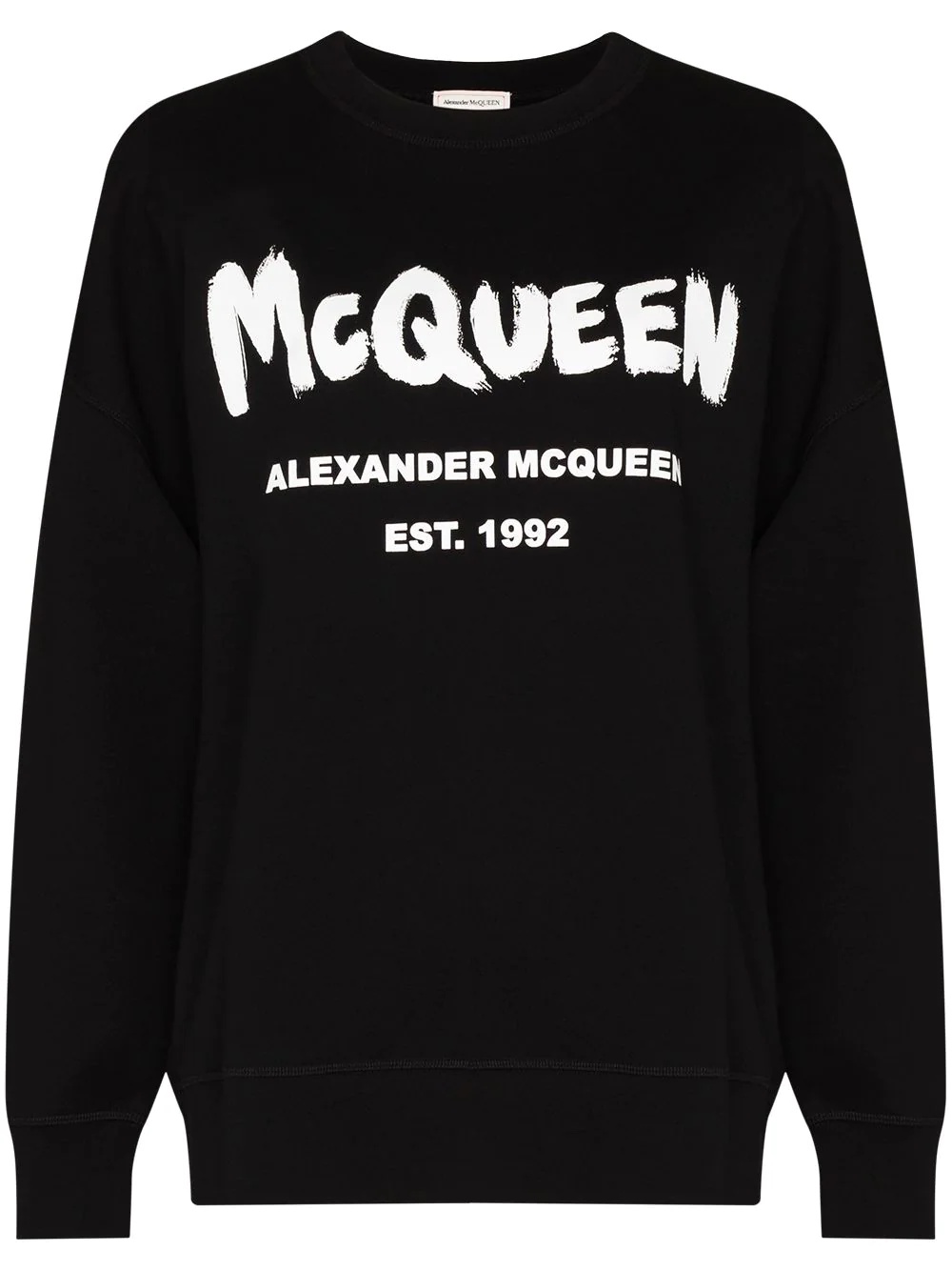 Graffiti print crew neck sweatshirt - 1