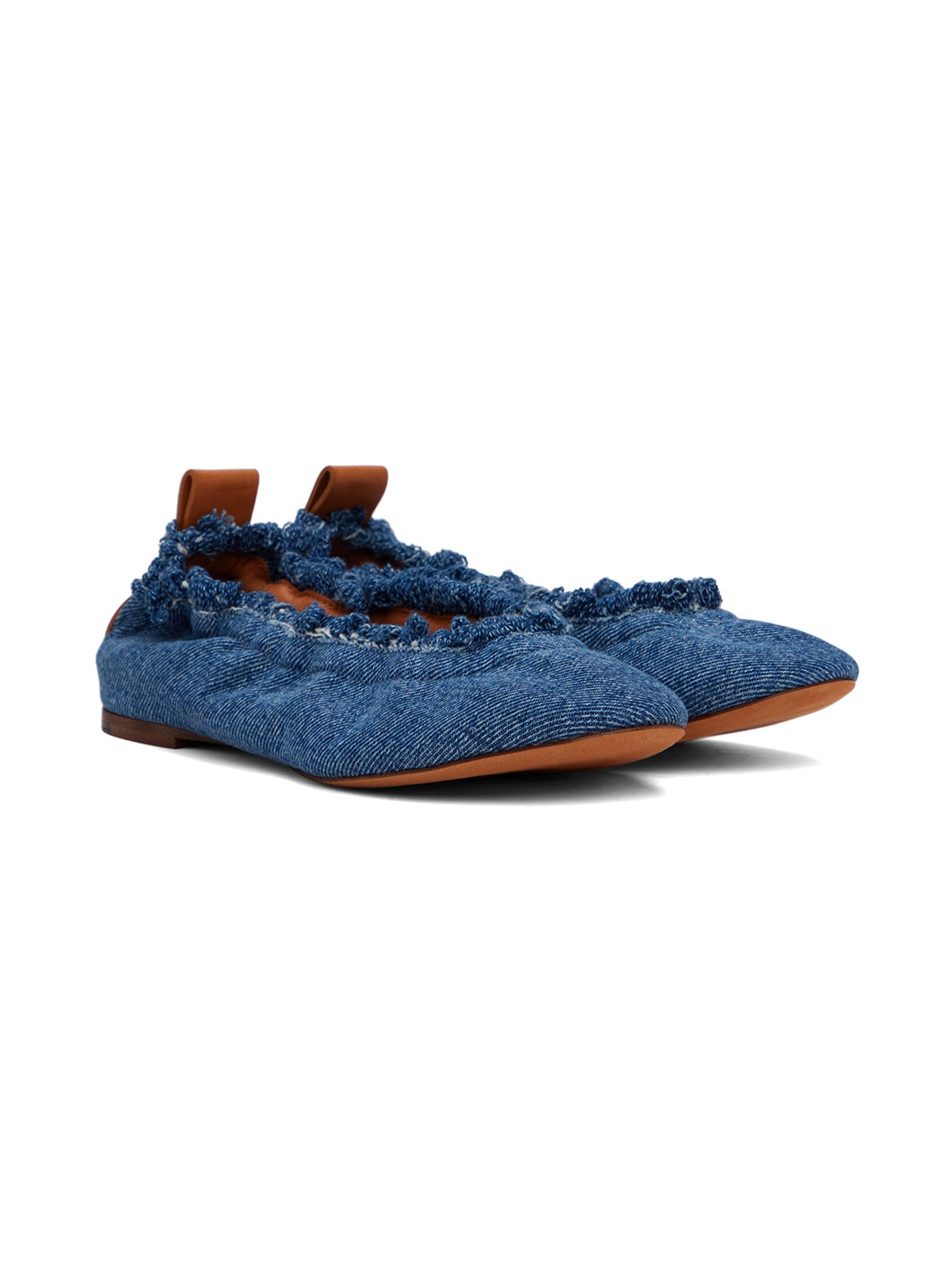 Blue Denim Ballerina Flats - 4