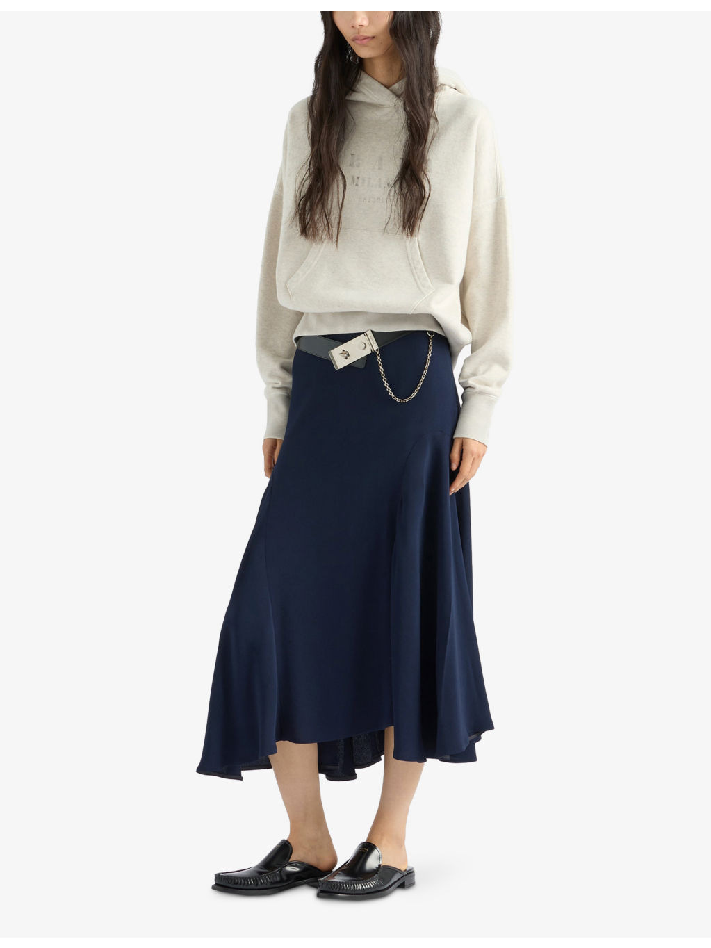 Cady Flared Woven Midi Skirt - 2