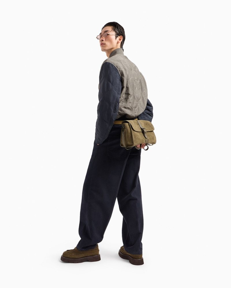 TWO-TONE WAVE MOTIF QUILTED NYLON BLOUSON 2