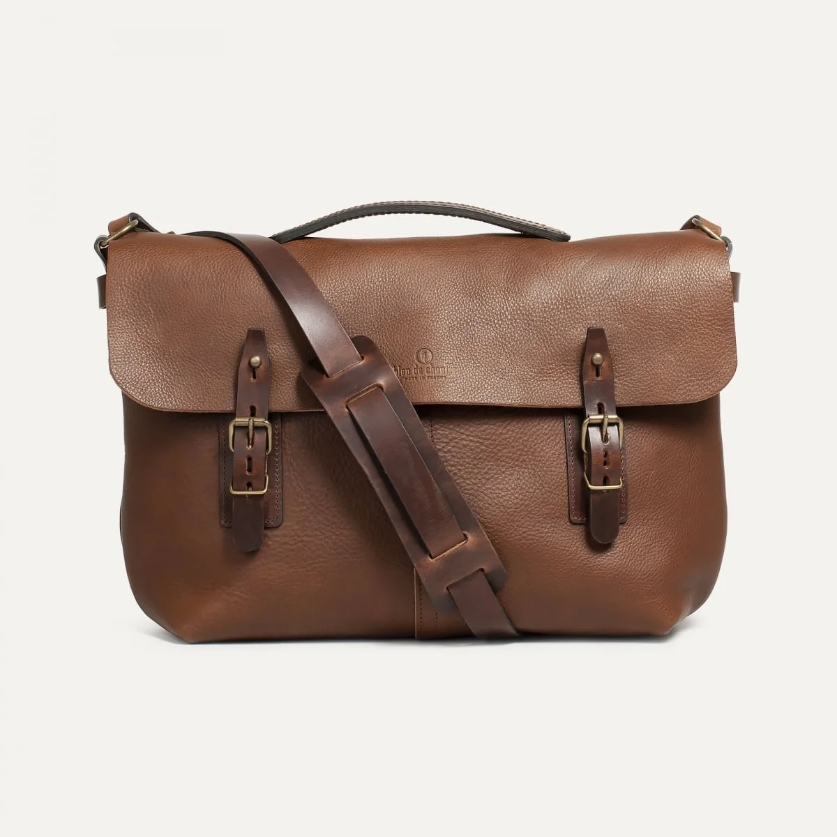 LUCIEN SATCHEL BAG - AMBER BROWN - 1