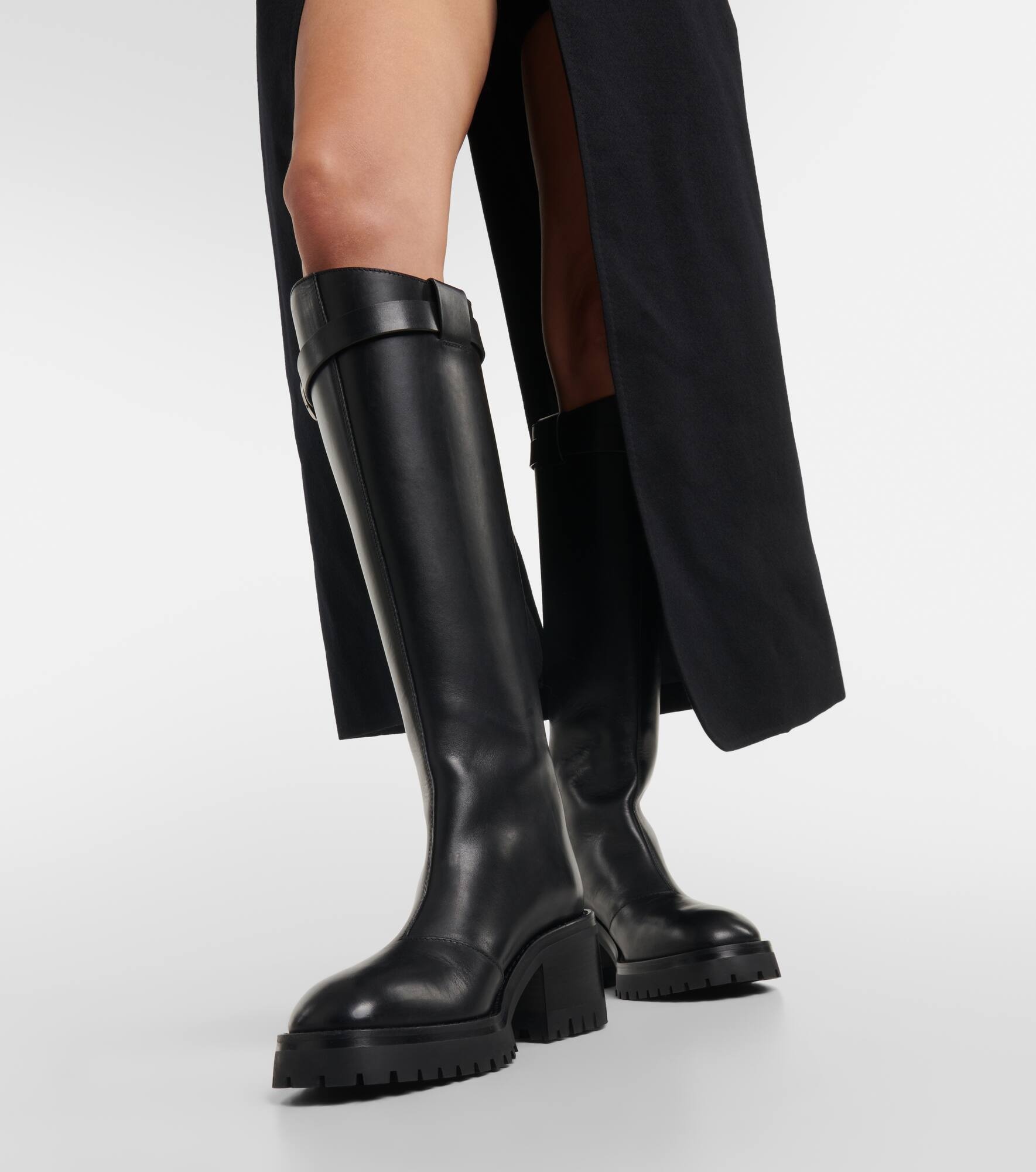 Tanse leather knee-high riding boots - 7