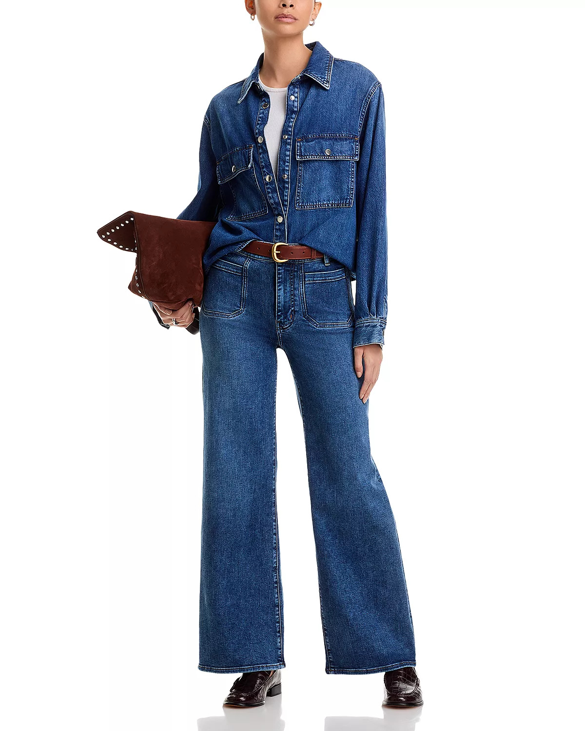 The Long Sleeve Hi Low Denim Shirt - 3