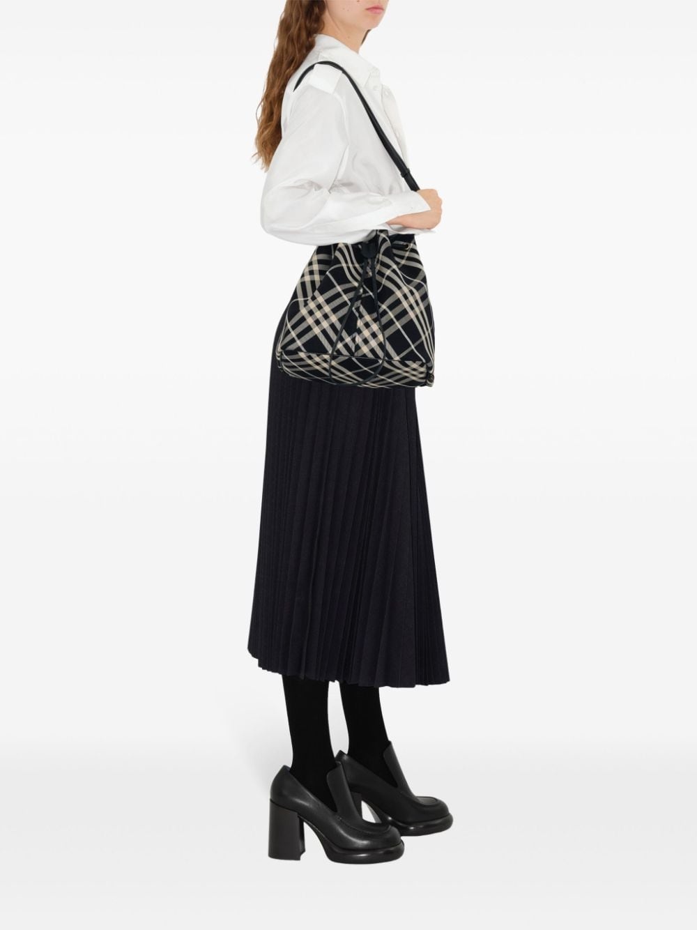 medium Check bucket bag - 6