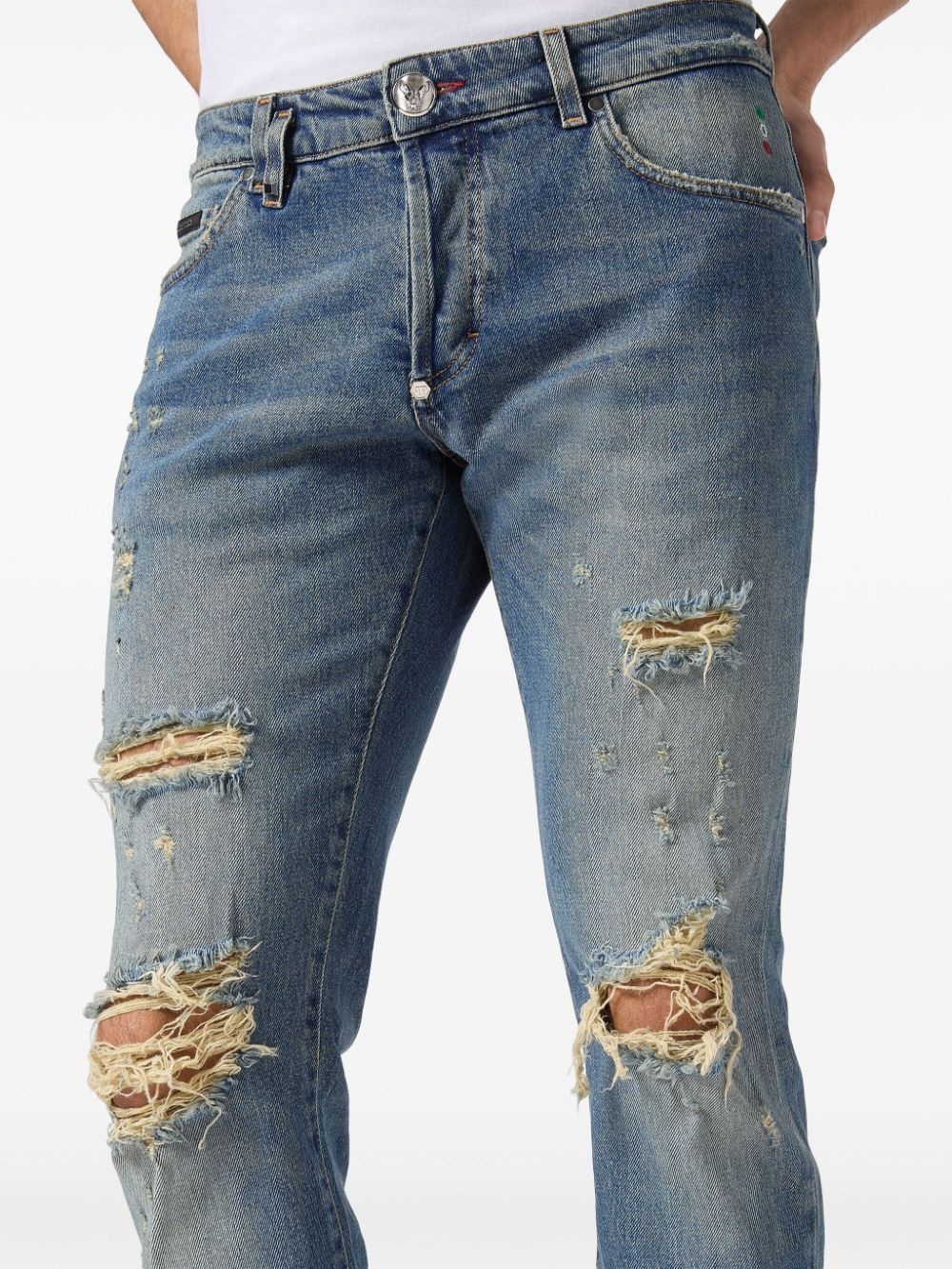 ripped-detail skinny jeans - 5