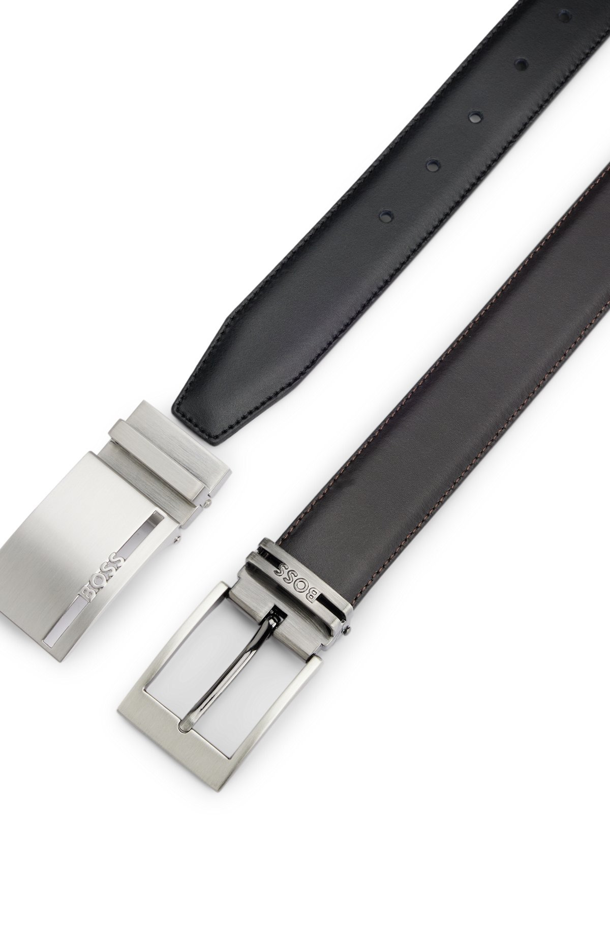 ITALIAN-LEATHER REVERSIBLE BELT WITH BRANDED KEEPER - 3
