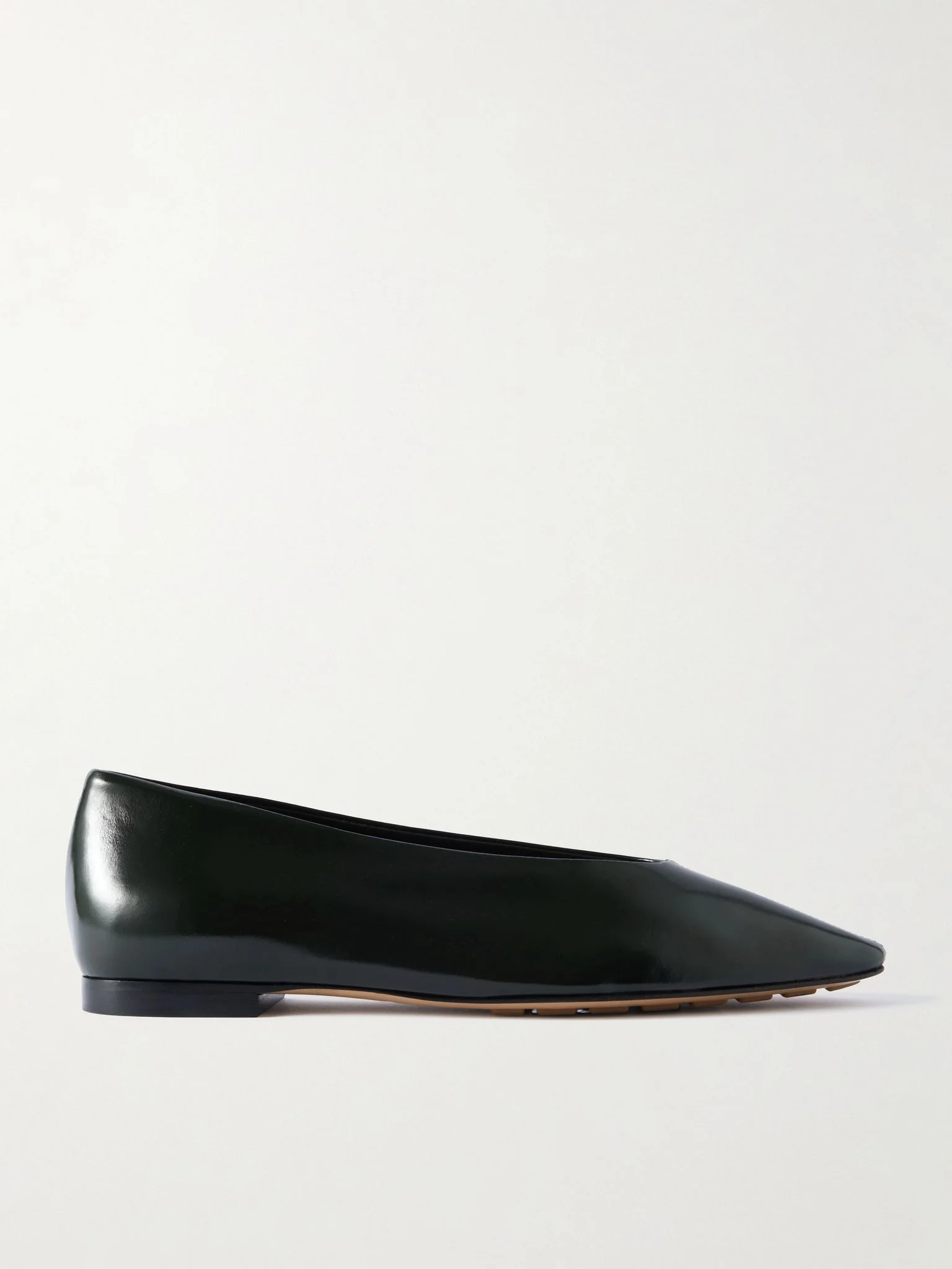 Sofia glossed-leather point-toe ballet flats Black - 1