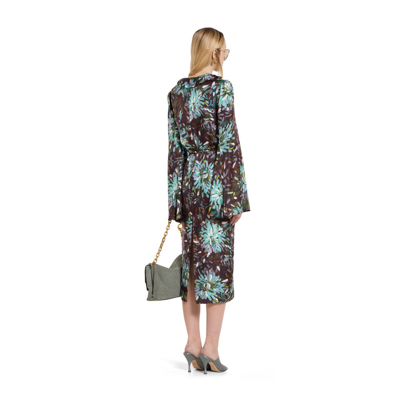 Printed silk twill dress 4