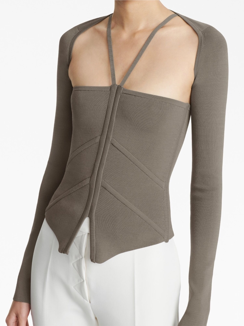 square-neck corset-style top - 4
