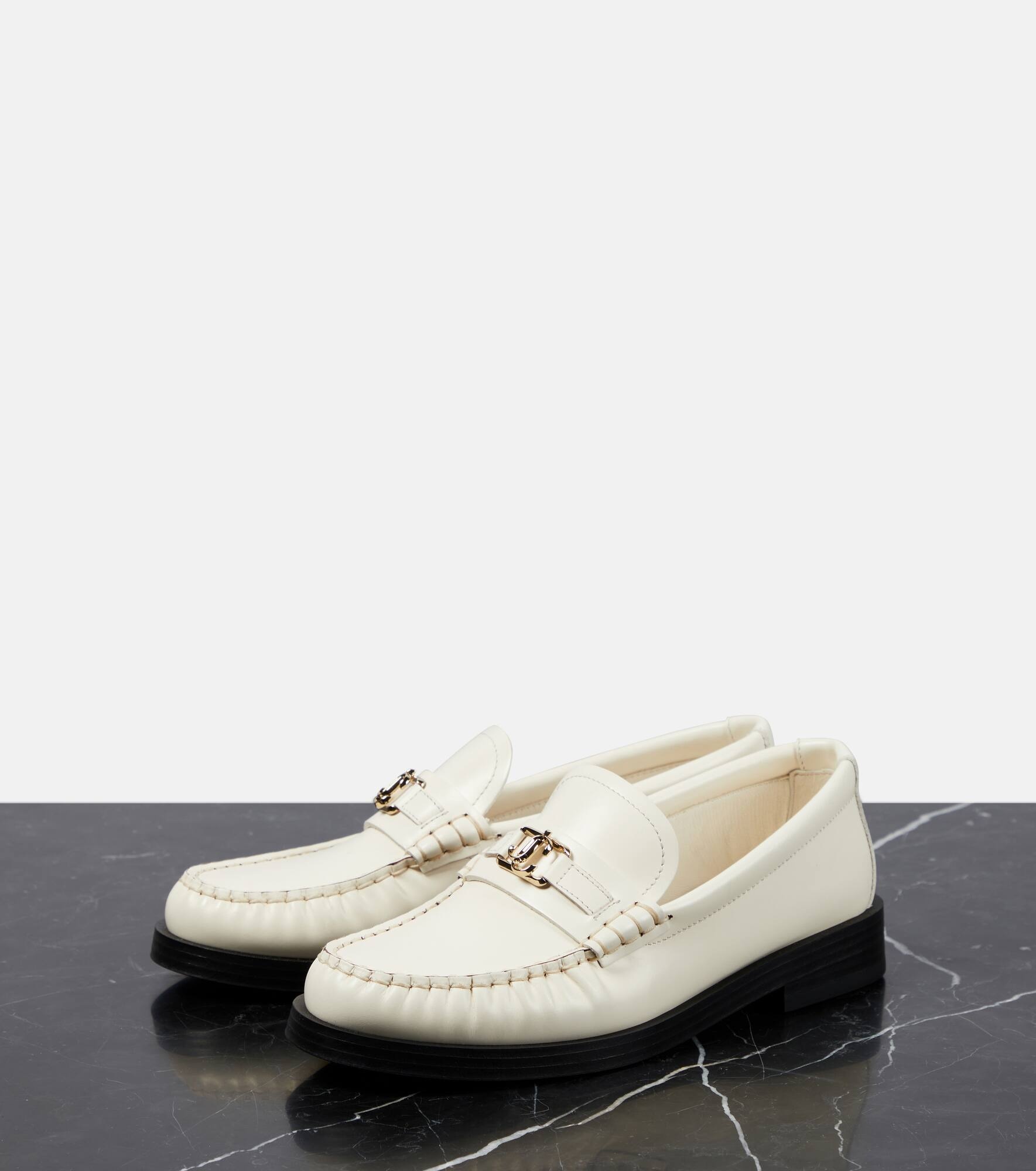 Addie logo leather loafers - 5
