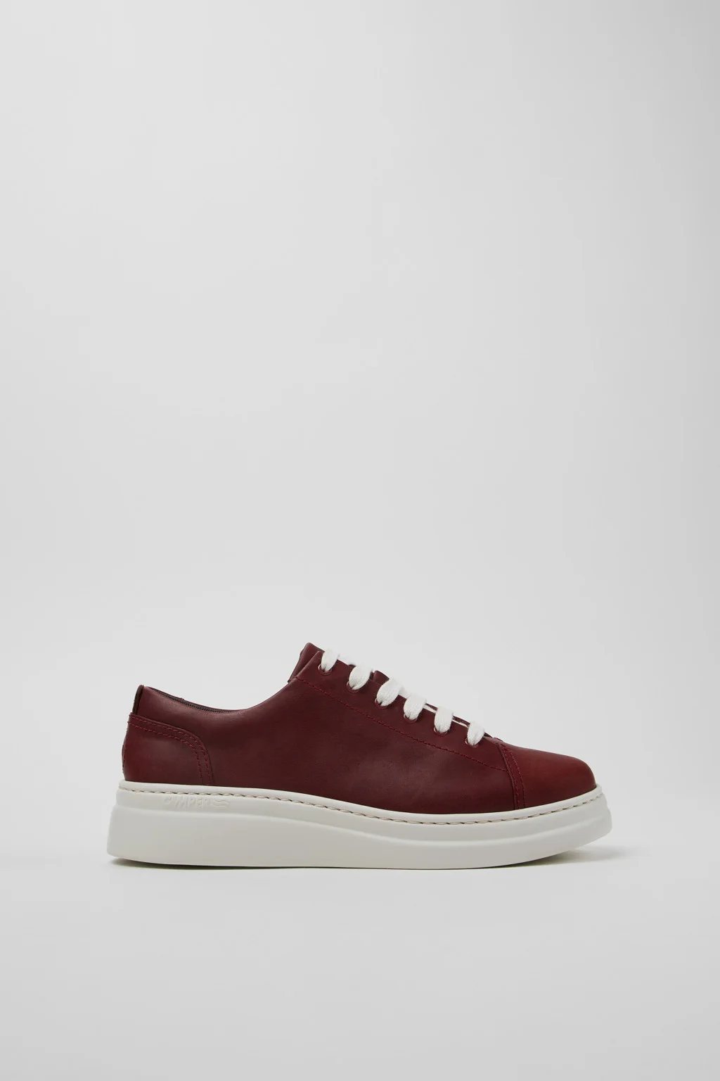 Runner Up Burgundy Leather Sneakers for Women. - 1