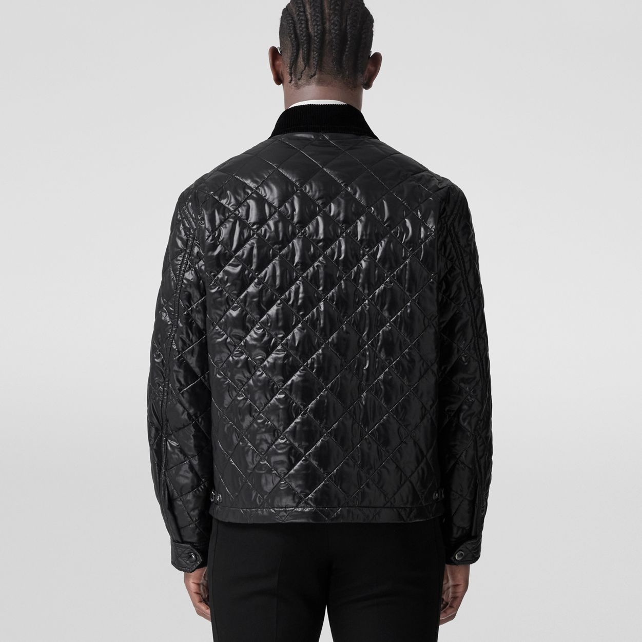 Logo Detail Diamond Quilted Nylon Bomber Jacket - 4