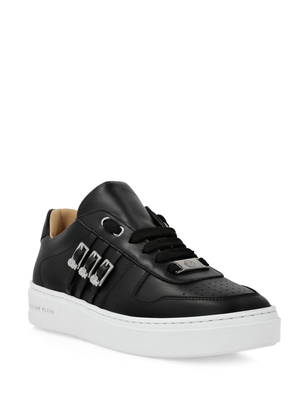 skull-charm nappa-leather sneakers - 2