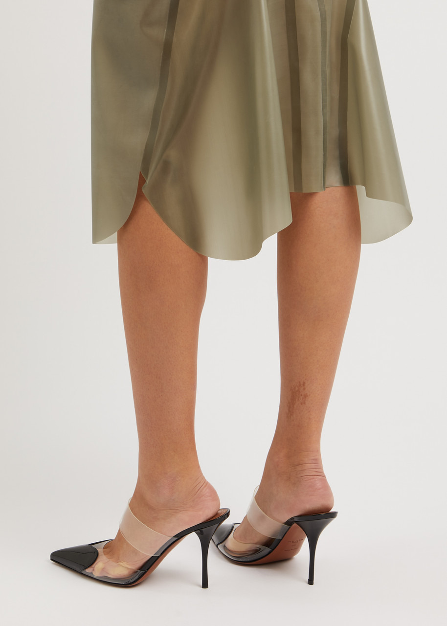 Printed sheer latex midi skirt - 5