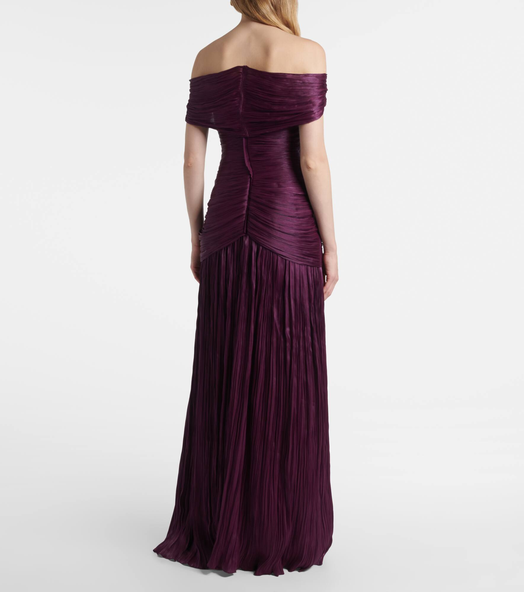 Off-shoulder crêpe bustier gown - 3