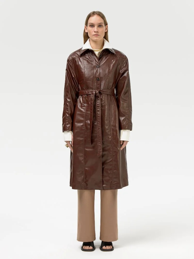 LEATHER TRENCH DRESS - 3