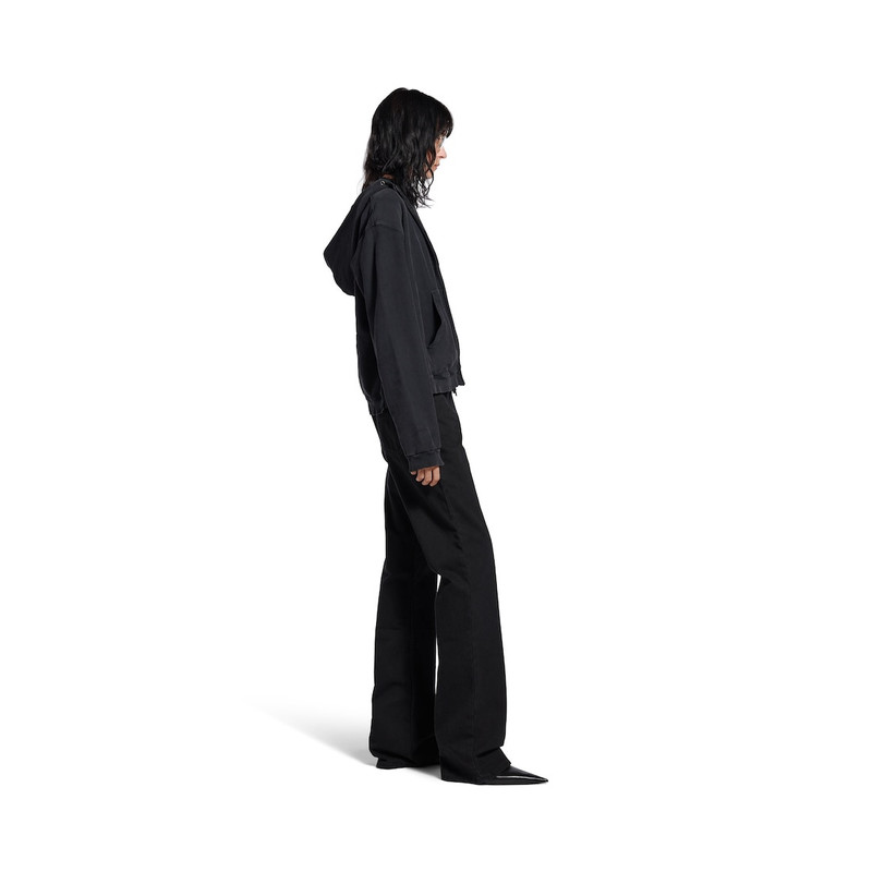 Women's Washed Crayon Political Zip-up Hoodie Regular Fit in Faded Black 3