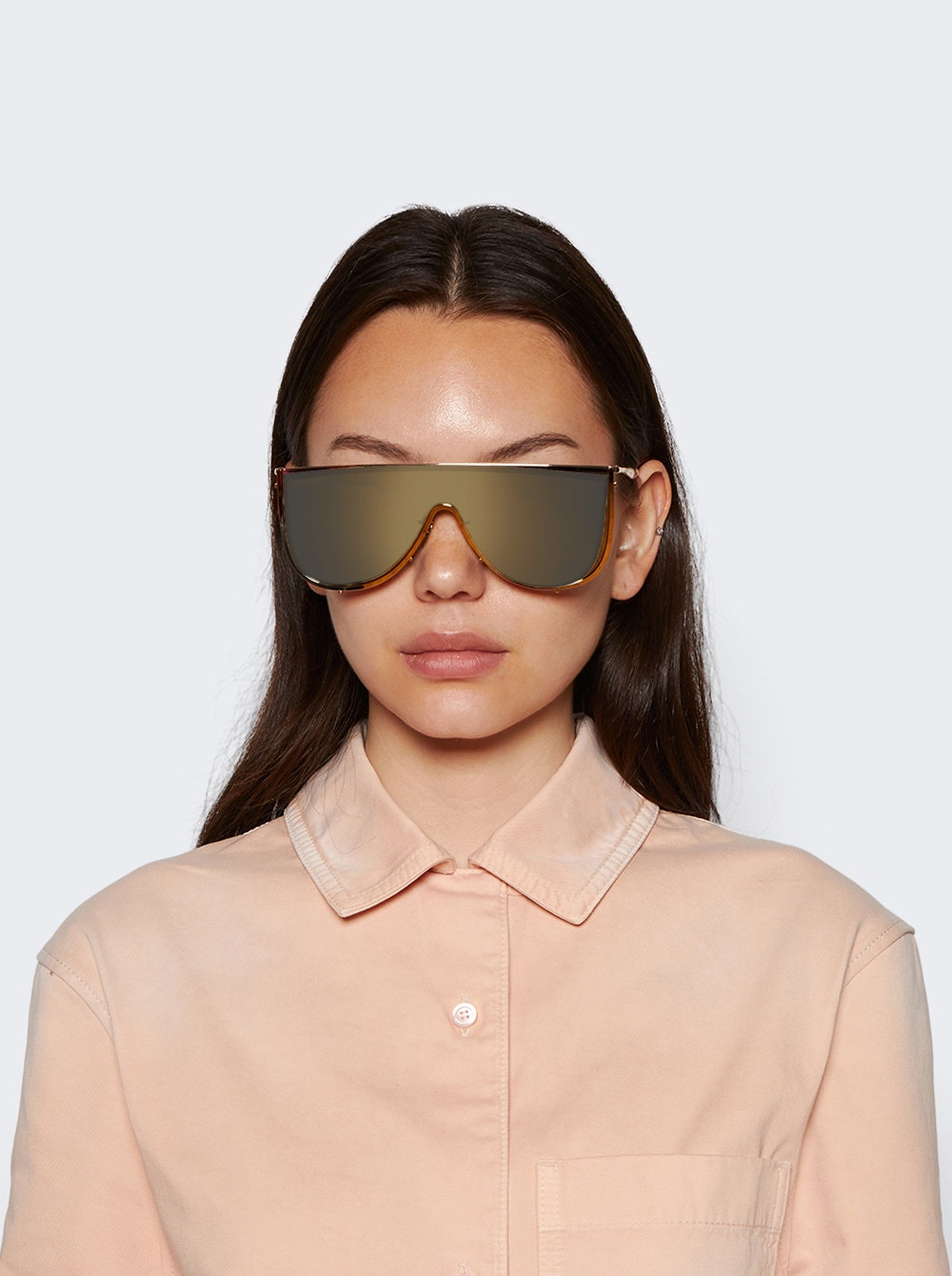 Mask Sunglasses In Metal Gold - 2