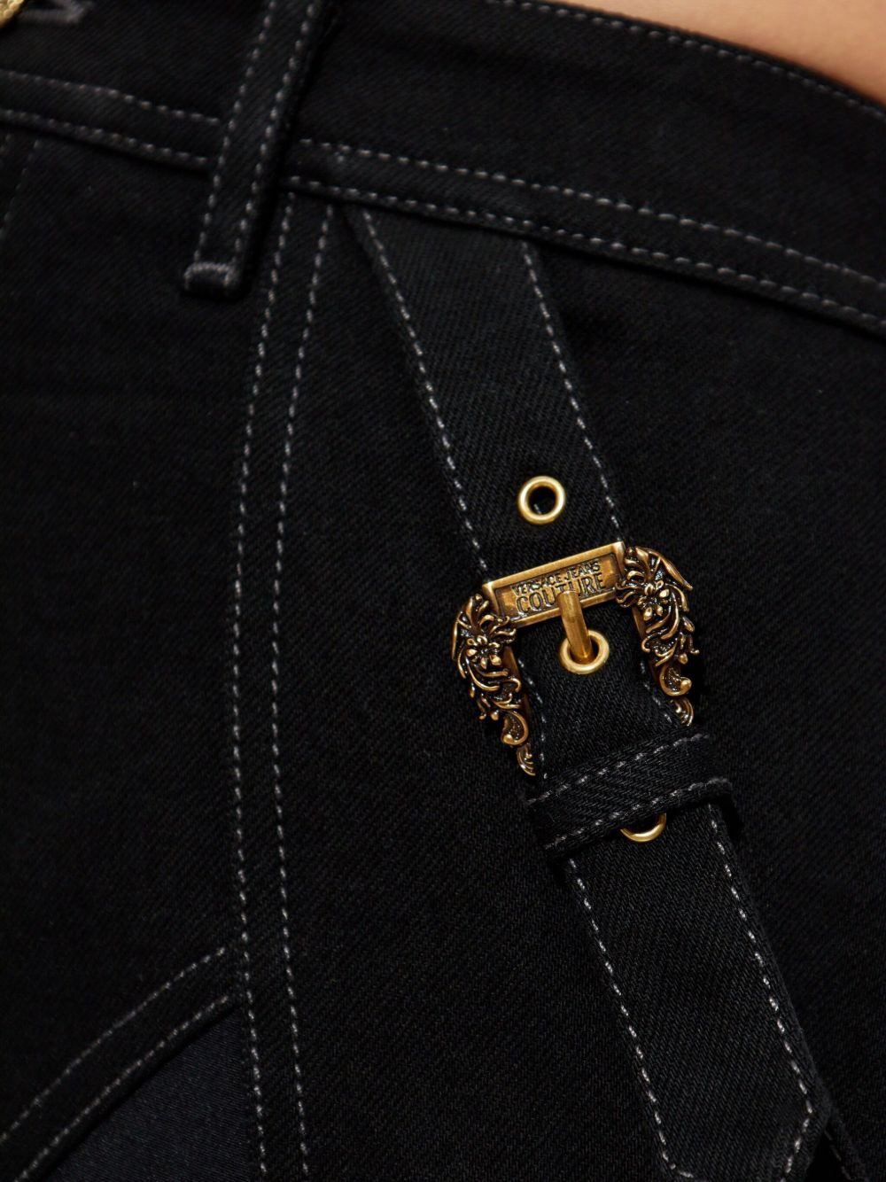 buckle-detail denim skirt - 5