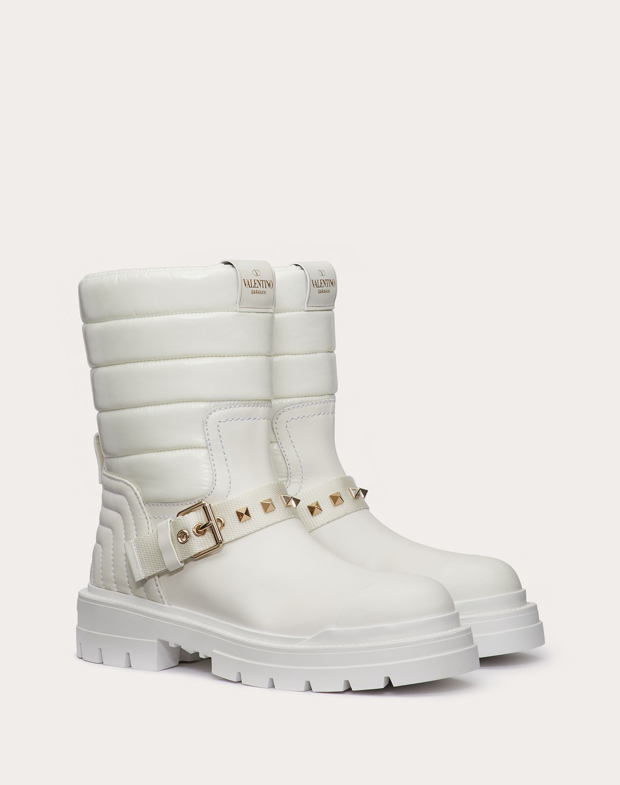 WATERPROOF CALFSKIN AND TECHNICAL NYLON ROCKSTUD ANKLE BOOT 20MM - 2