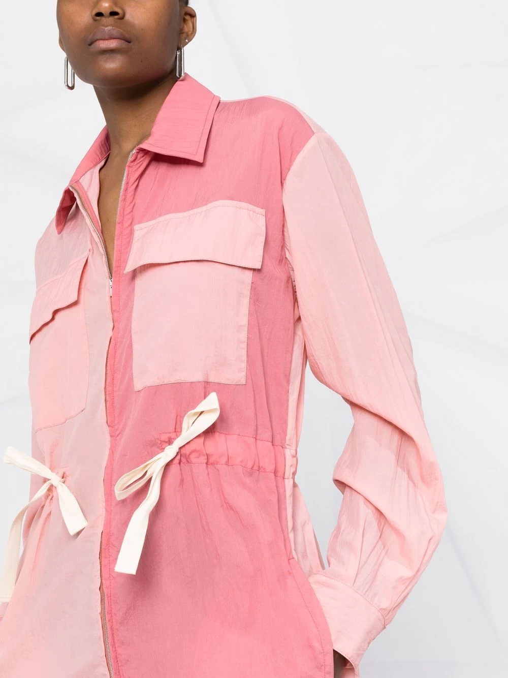 colour-block drawstring playsuit - 3
