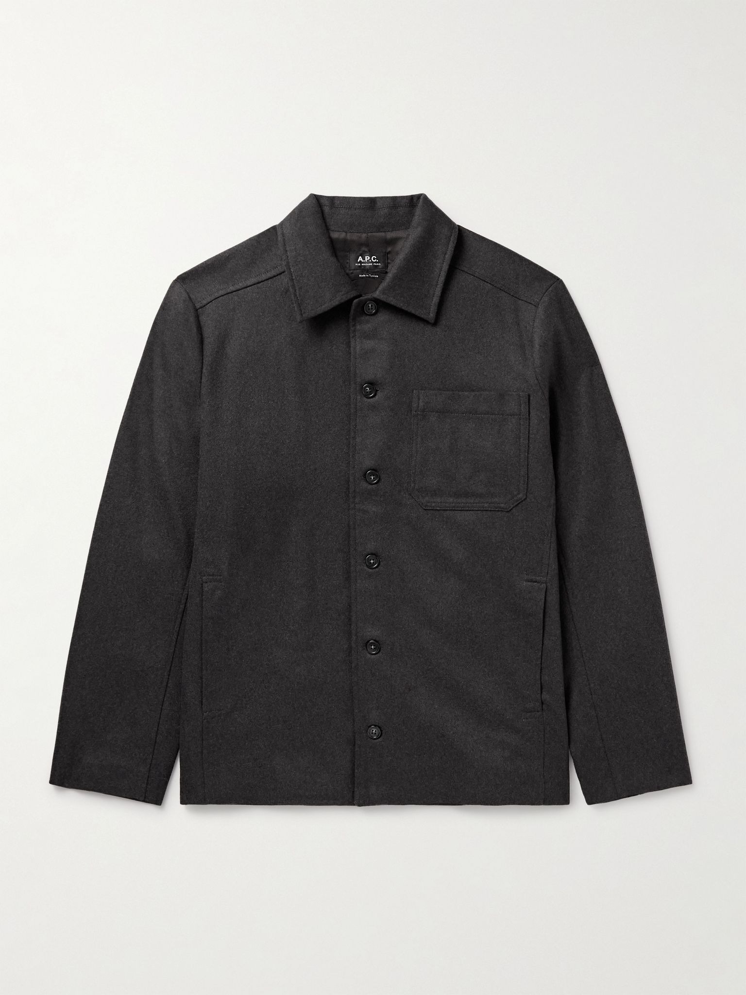Jamie Recycled Wool-Blend Overshirt Gray - 1