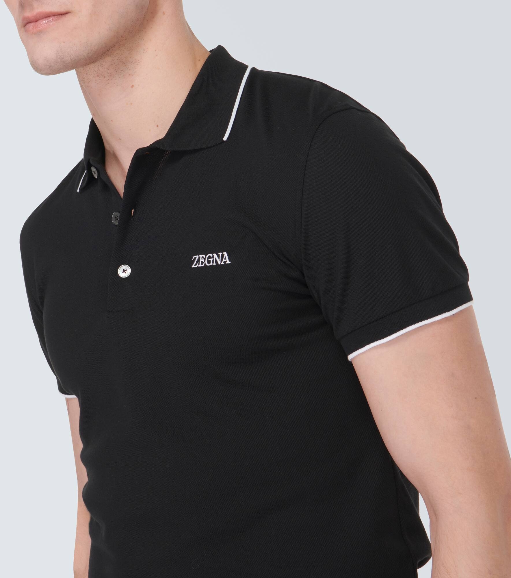 Cotton-blend polo shirt - 5