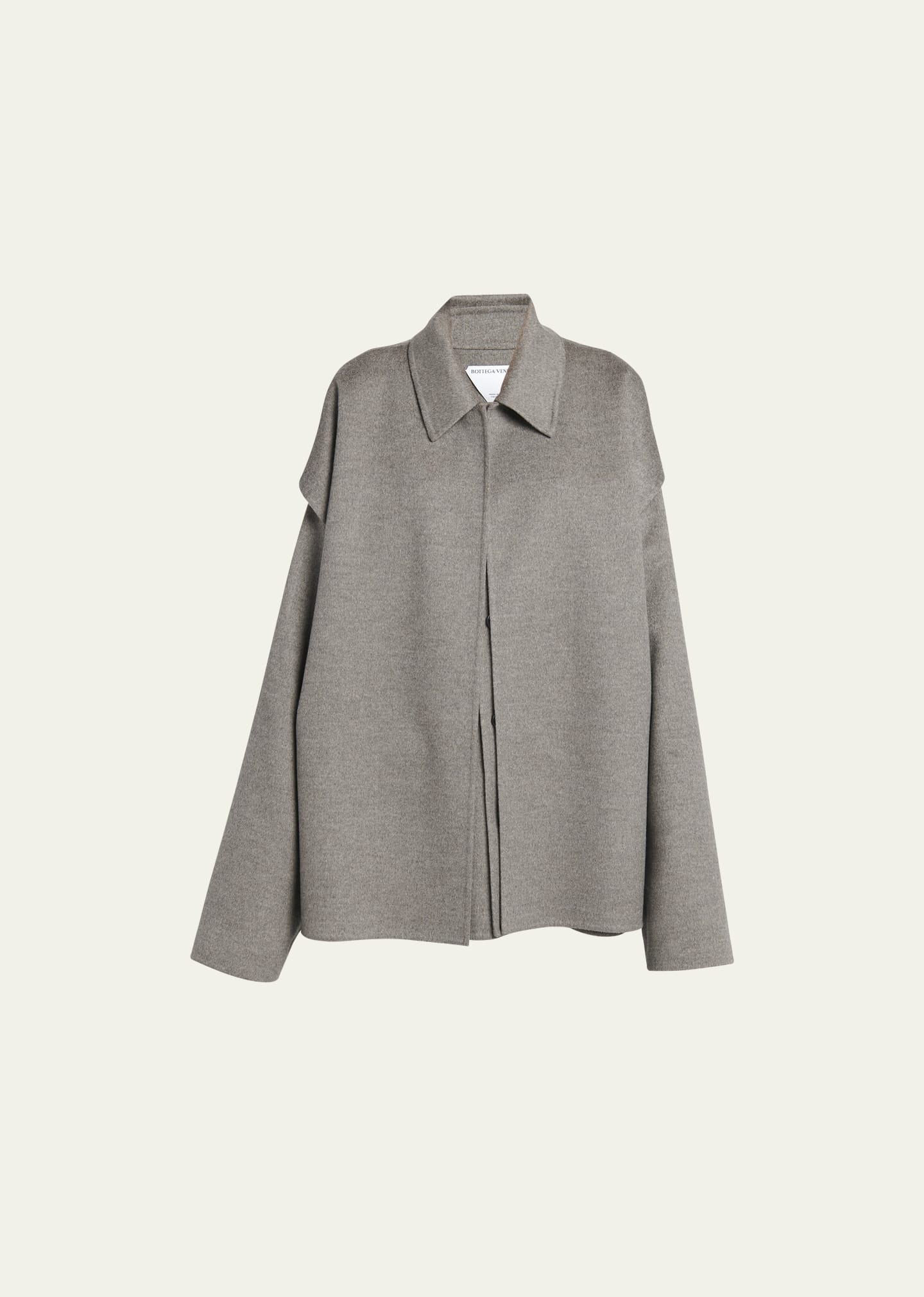 Oversized Light Double Wool Cashmere Jacket - 1