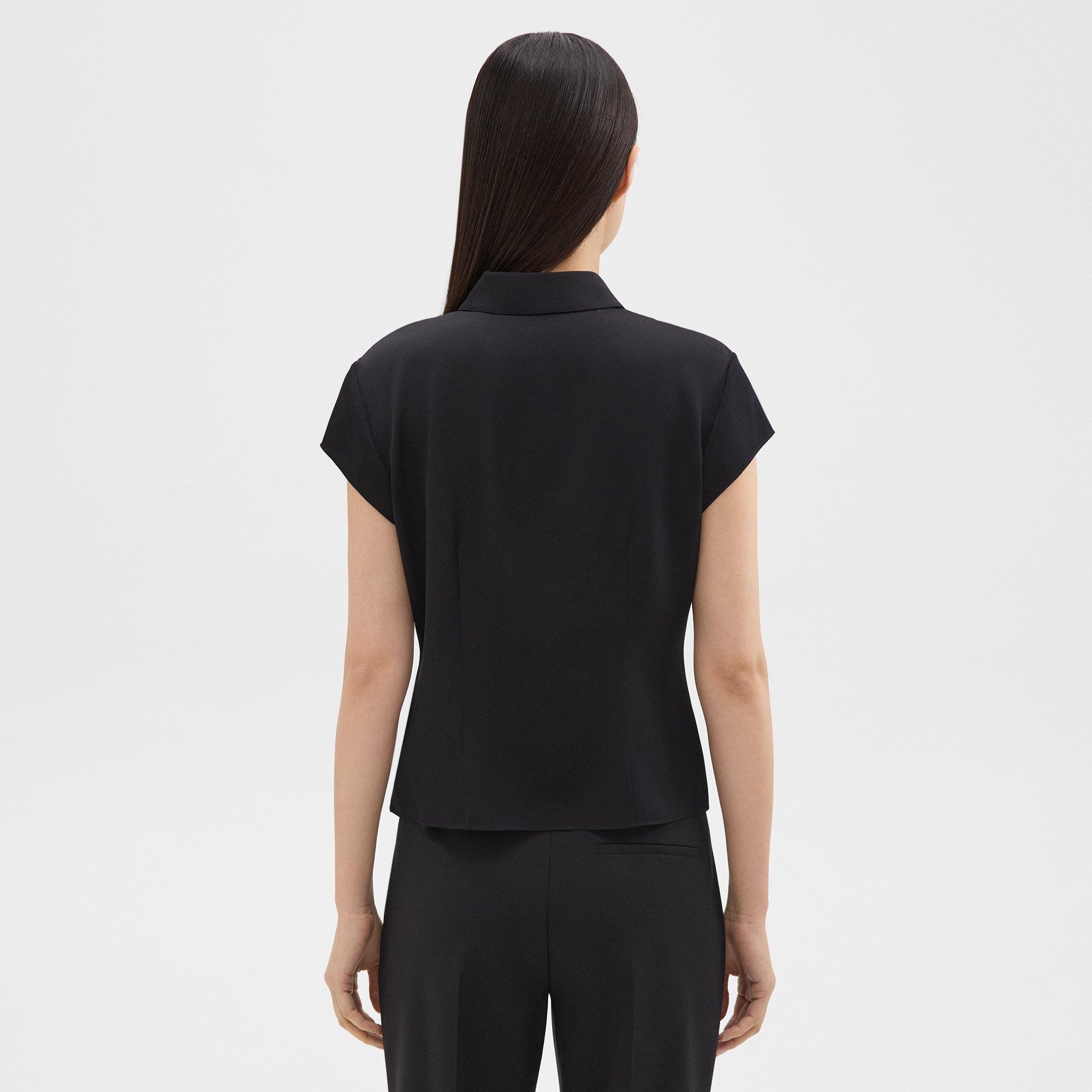 Cap Sleeve Shirt in Silk Georgette - 4