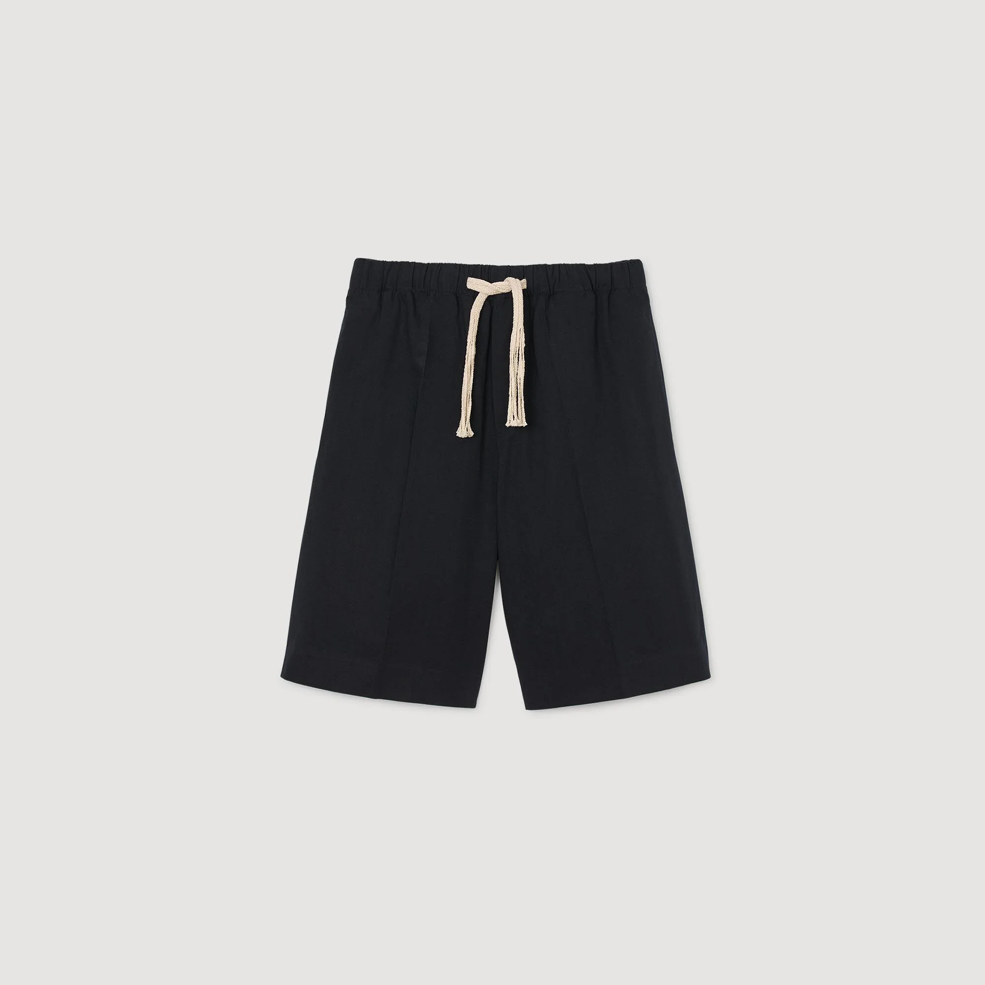 ELASTICATED WAIST COTTON SHORTS - 1