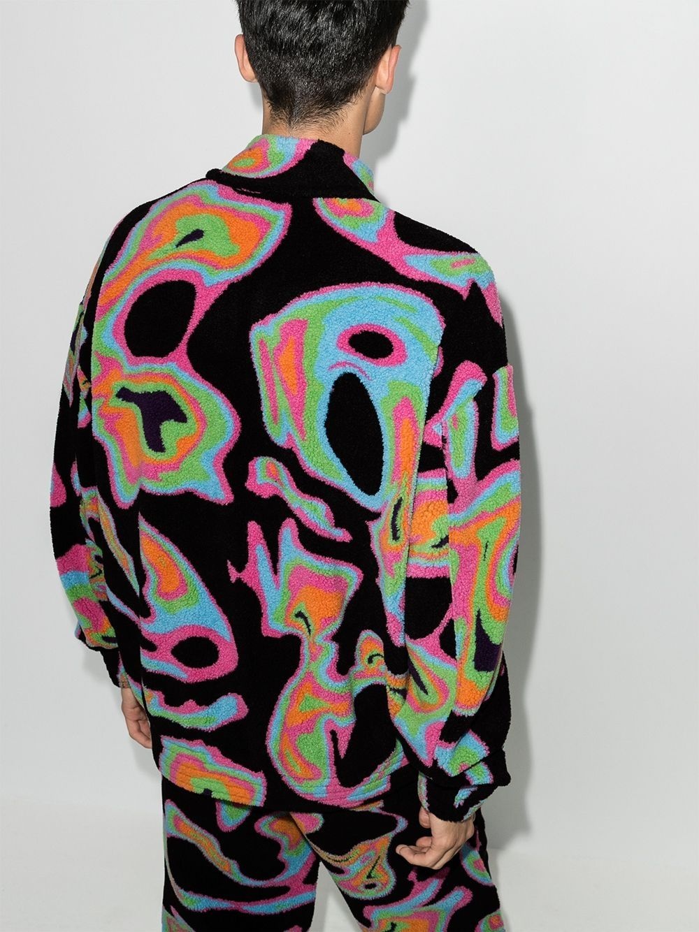 intarsia Psych pattern track jacket - 3