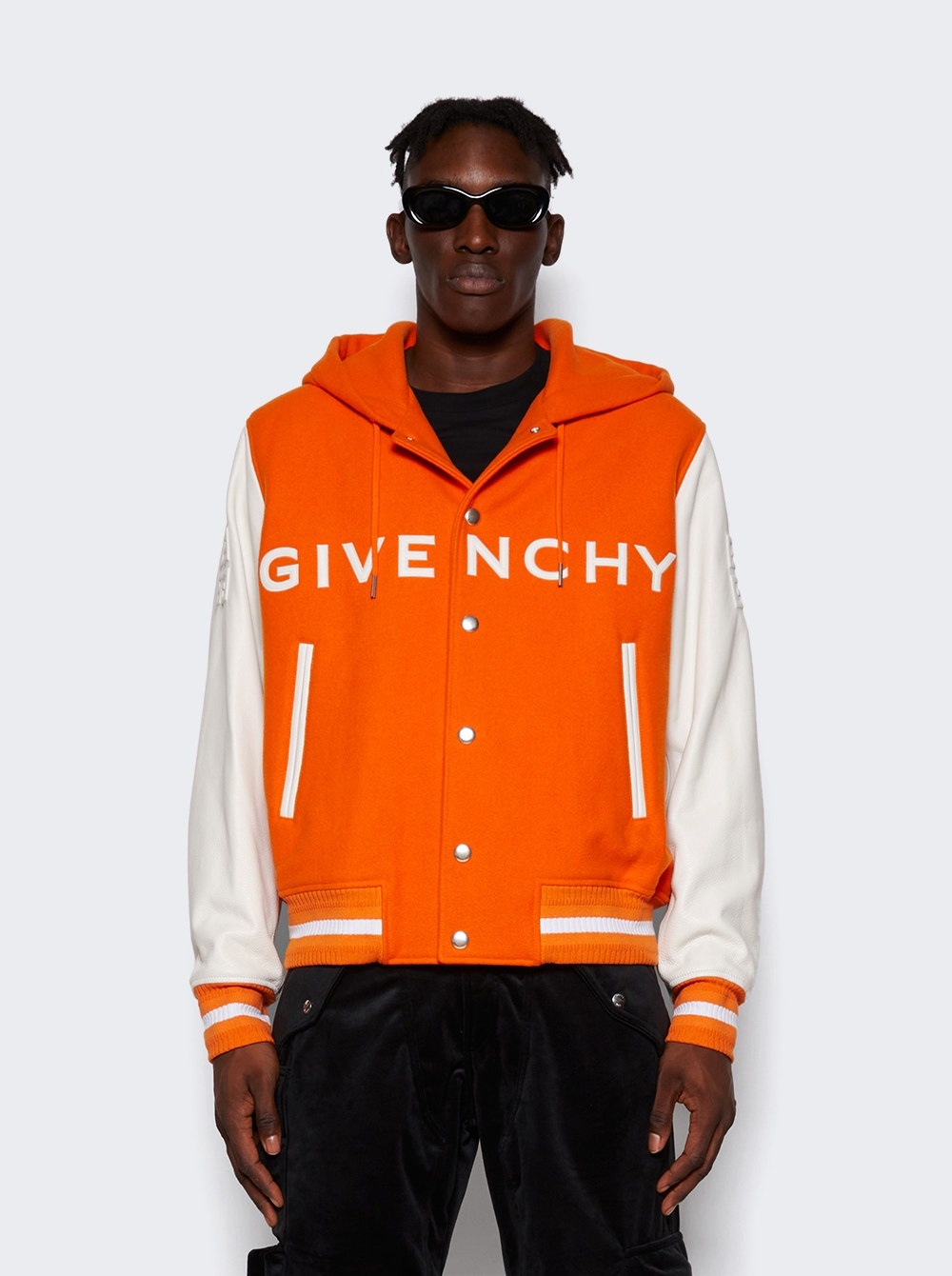 Wool And Leather Varsity Jacket Orange - 3