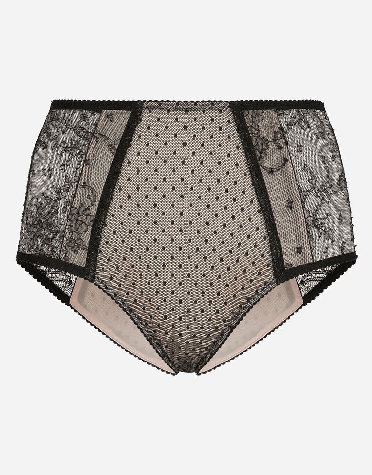 High-waisted lace briefs - 1