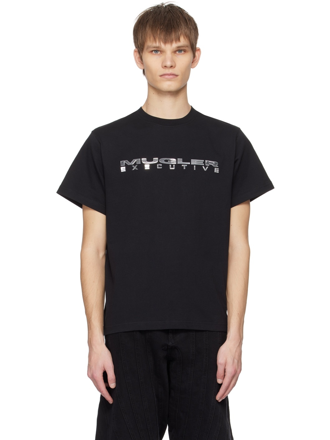 Black Appliqué T-Shirt - 1