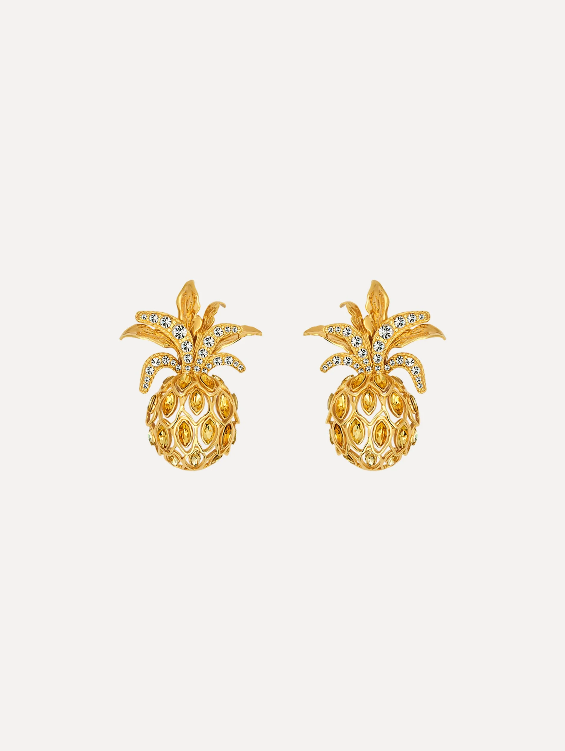 PINEAPPLE PAVÉ CLIP-ON EARRINGS - 1