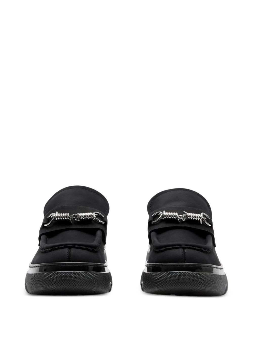 barbed-wire detail suede loafers - 2