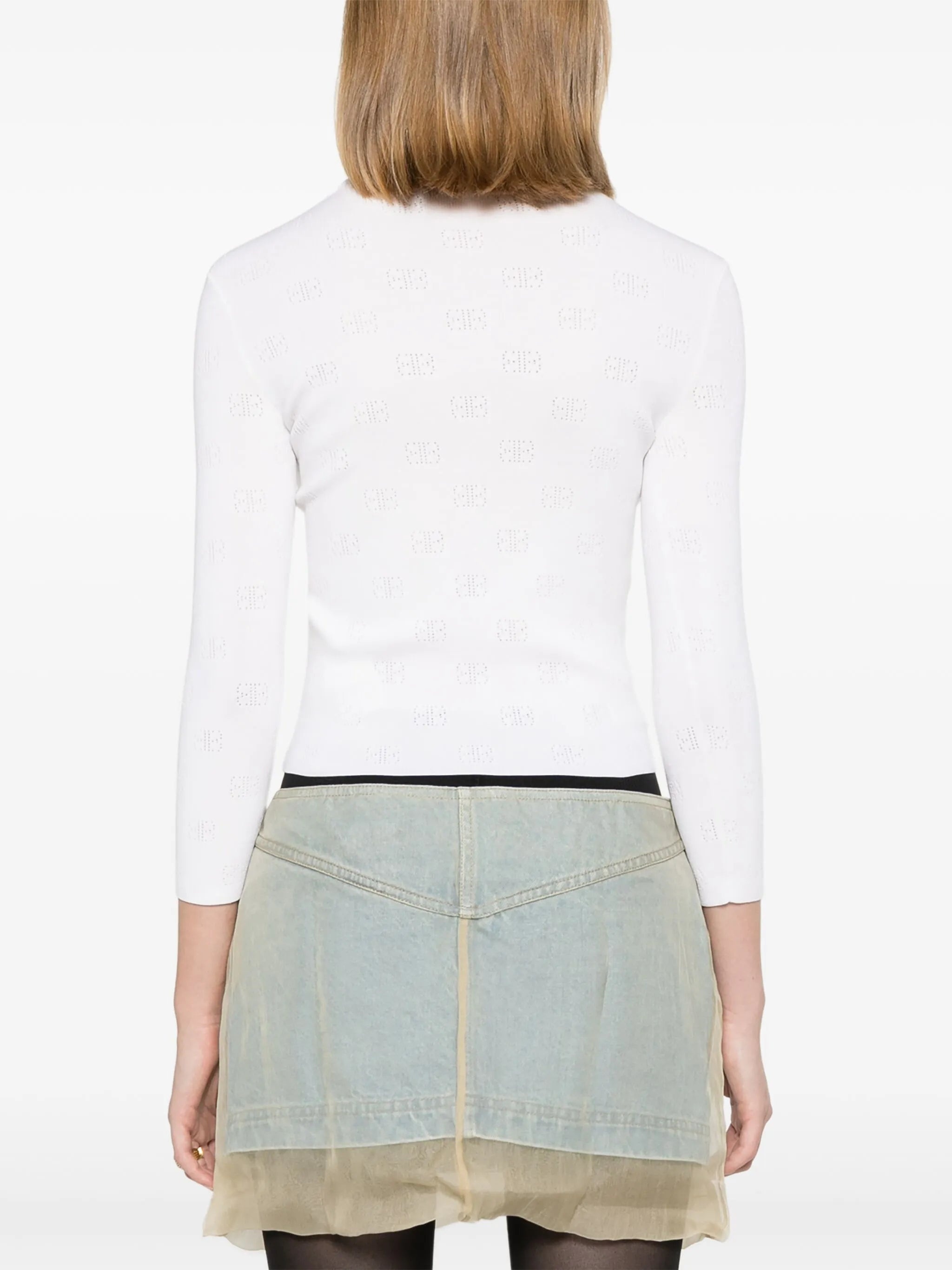 BB-pattern Open-knit Jumper - 2
