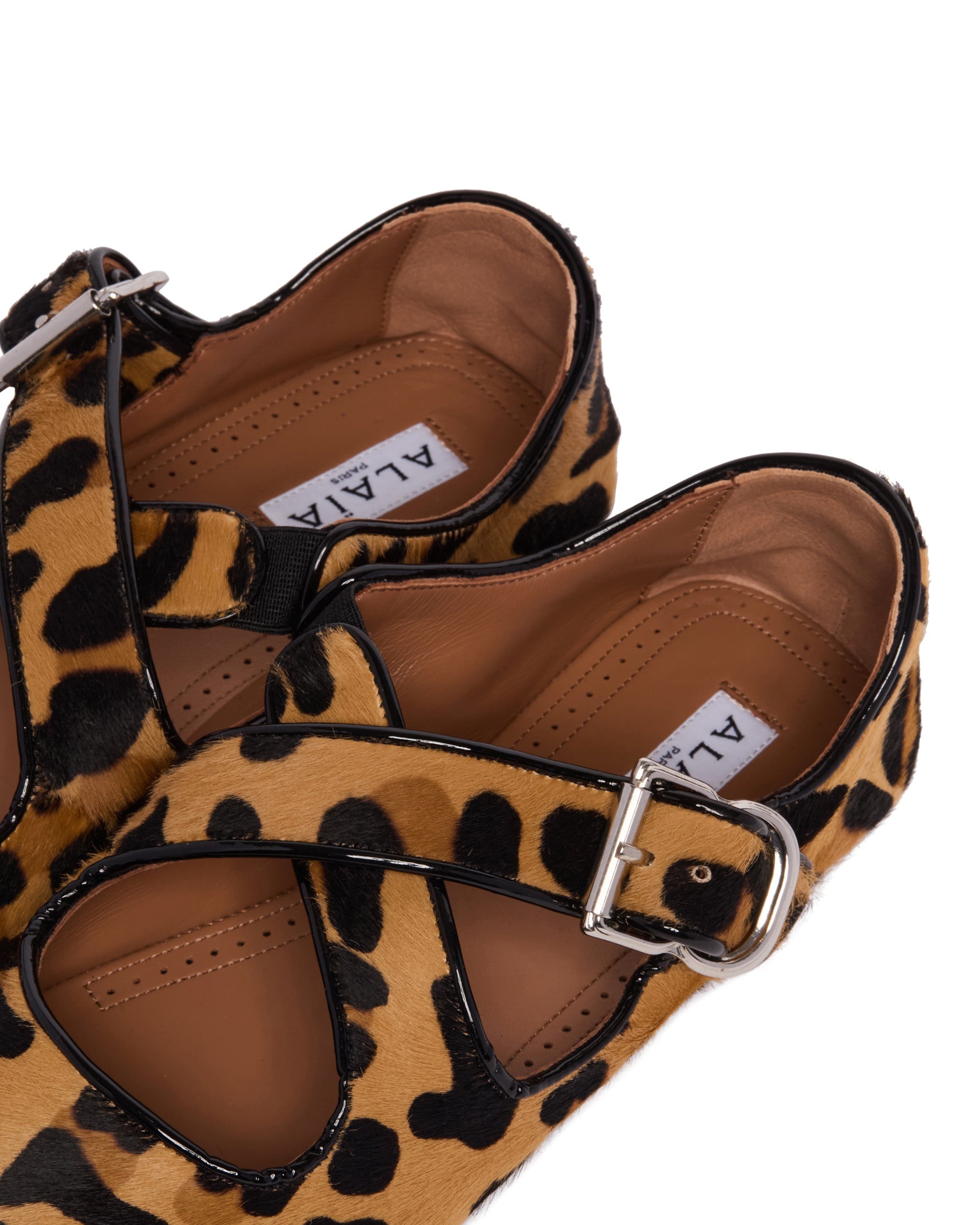 Multicolor Leopard Print Crossed Flat Ballerinas - 6