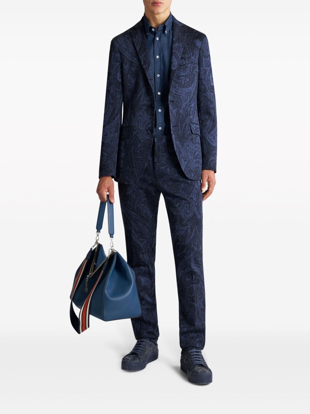 paisley-print single-breasted blazer - 2