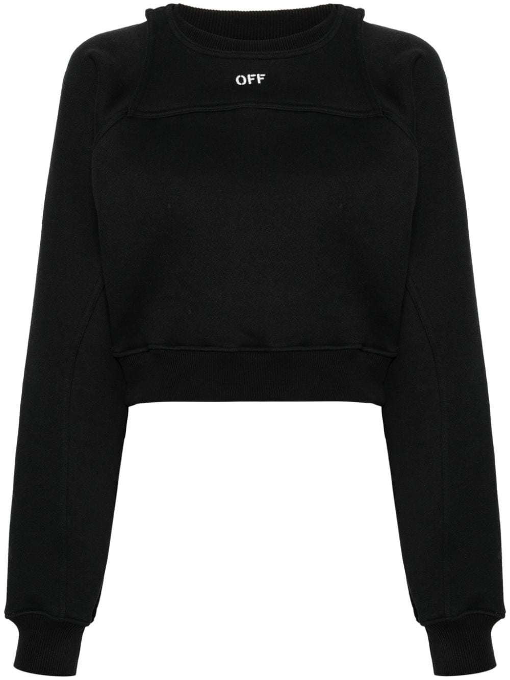 cropped layered sweatshirt - 1