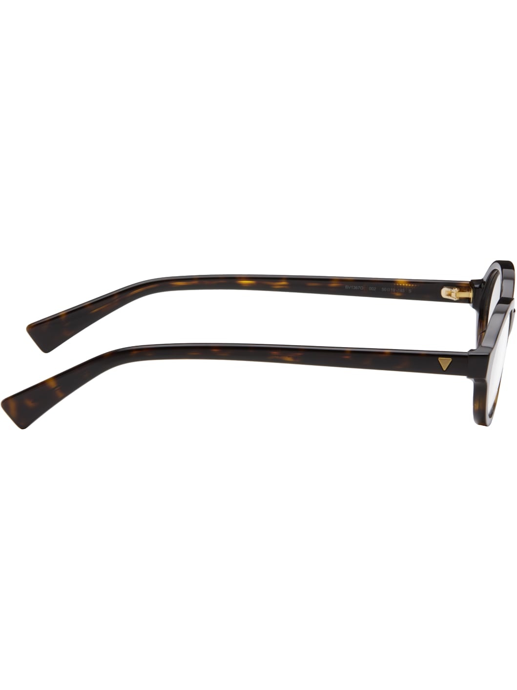 Brown Triangle Stud Logo Round Glasses - 2