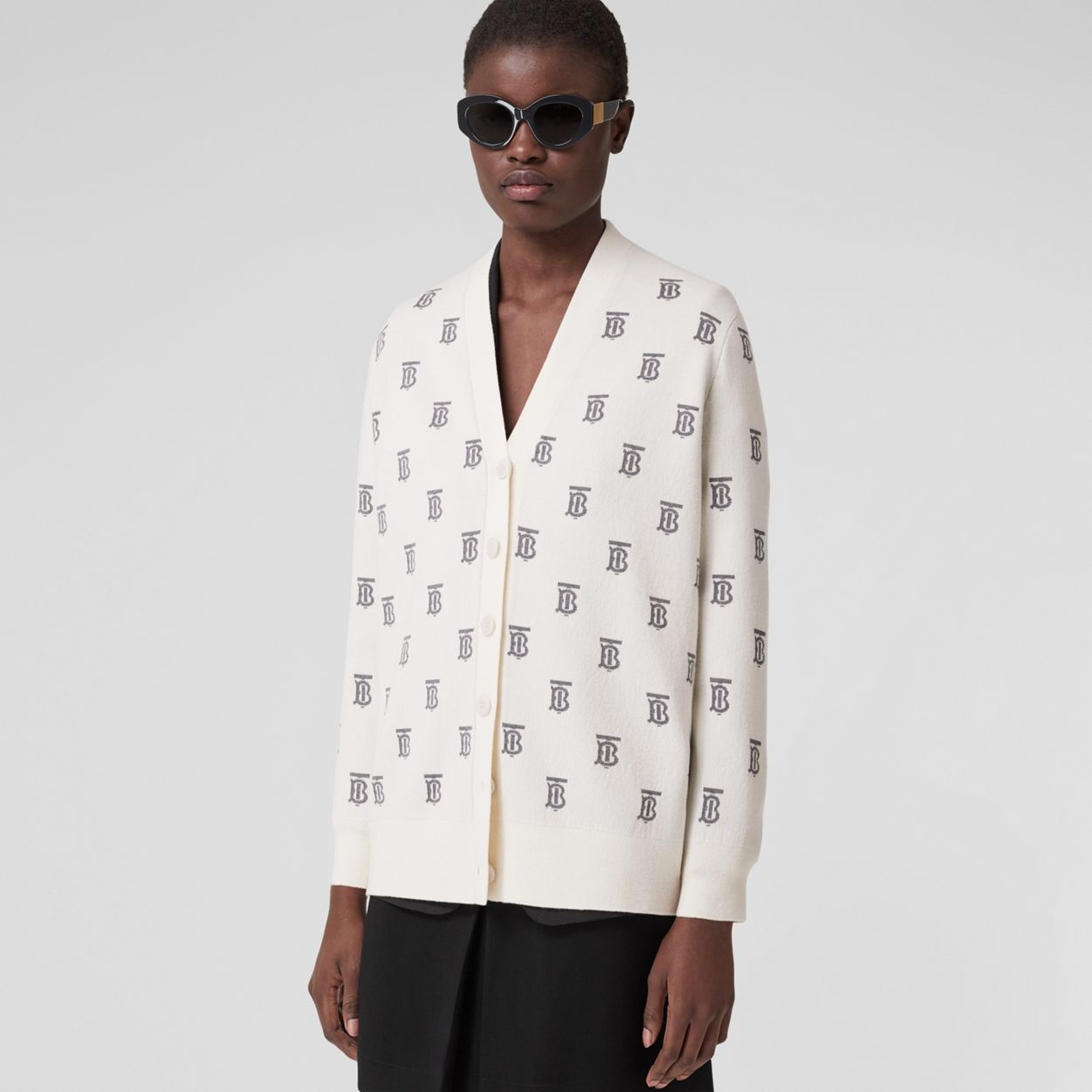 Monogram Wool Silk Blend Oversized Cardigan - 2