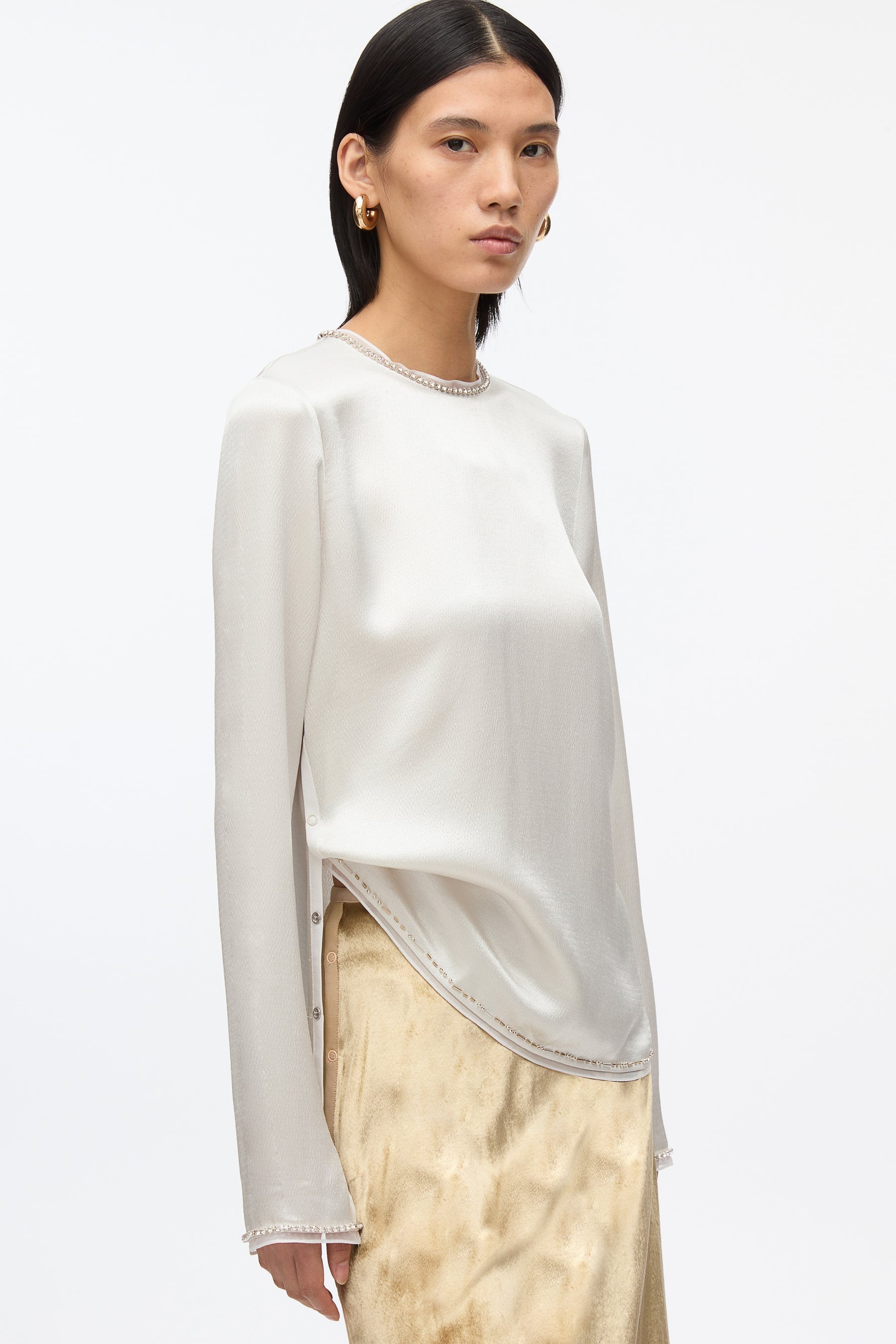 Satin Top With Crystal Embellishment - 6