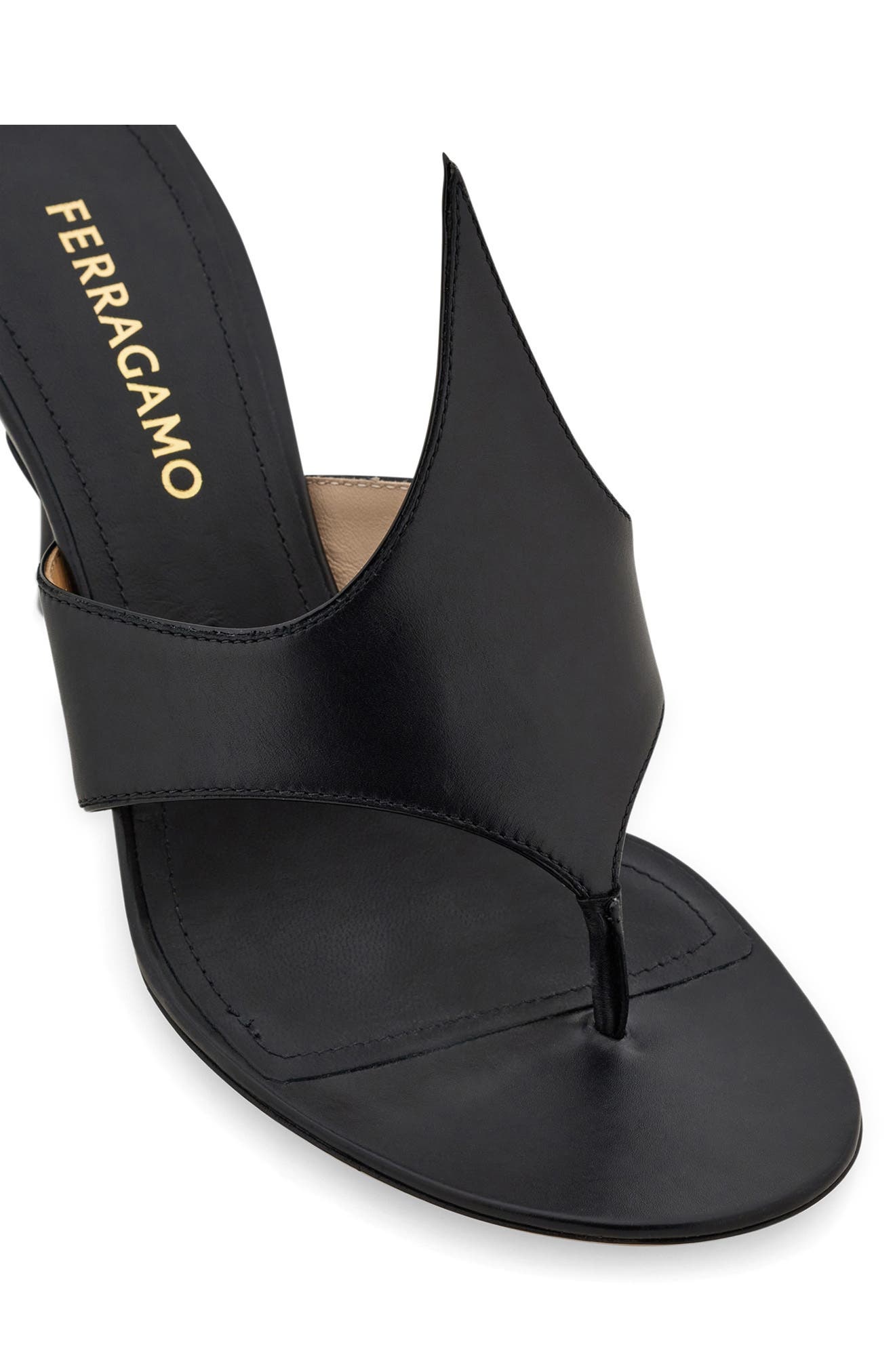 FERRAGAMO Fiamma Sandal in Nero/Biscotto at Nordstrom - 7